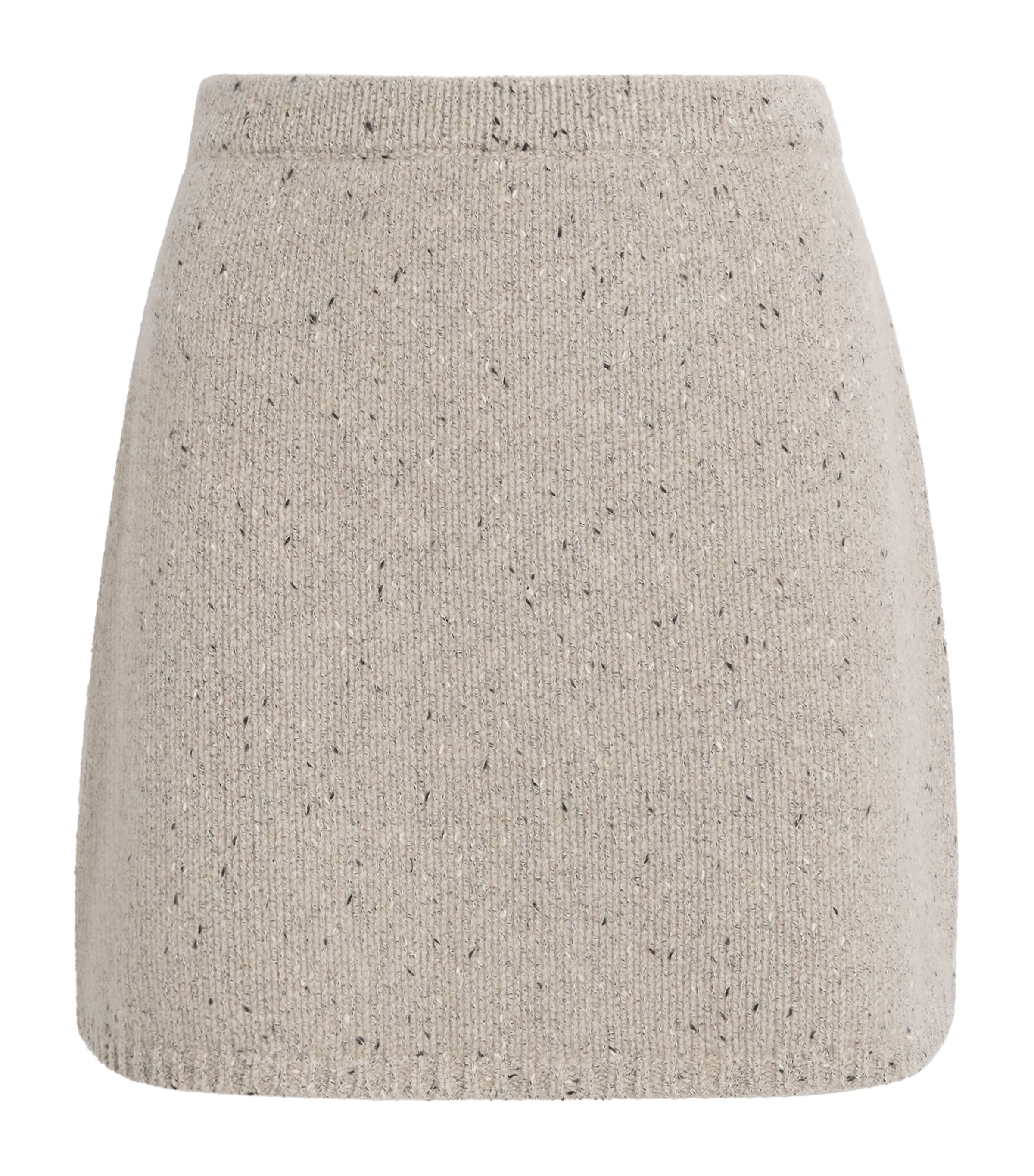 Theory Wool-cotton-cashmere Mini Skirt In Brown
