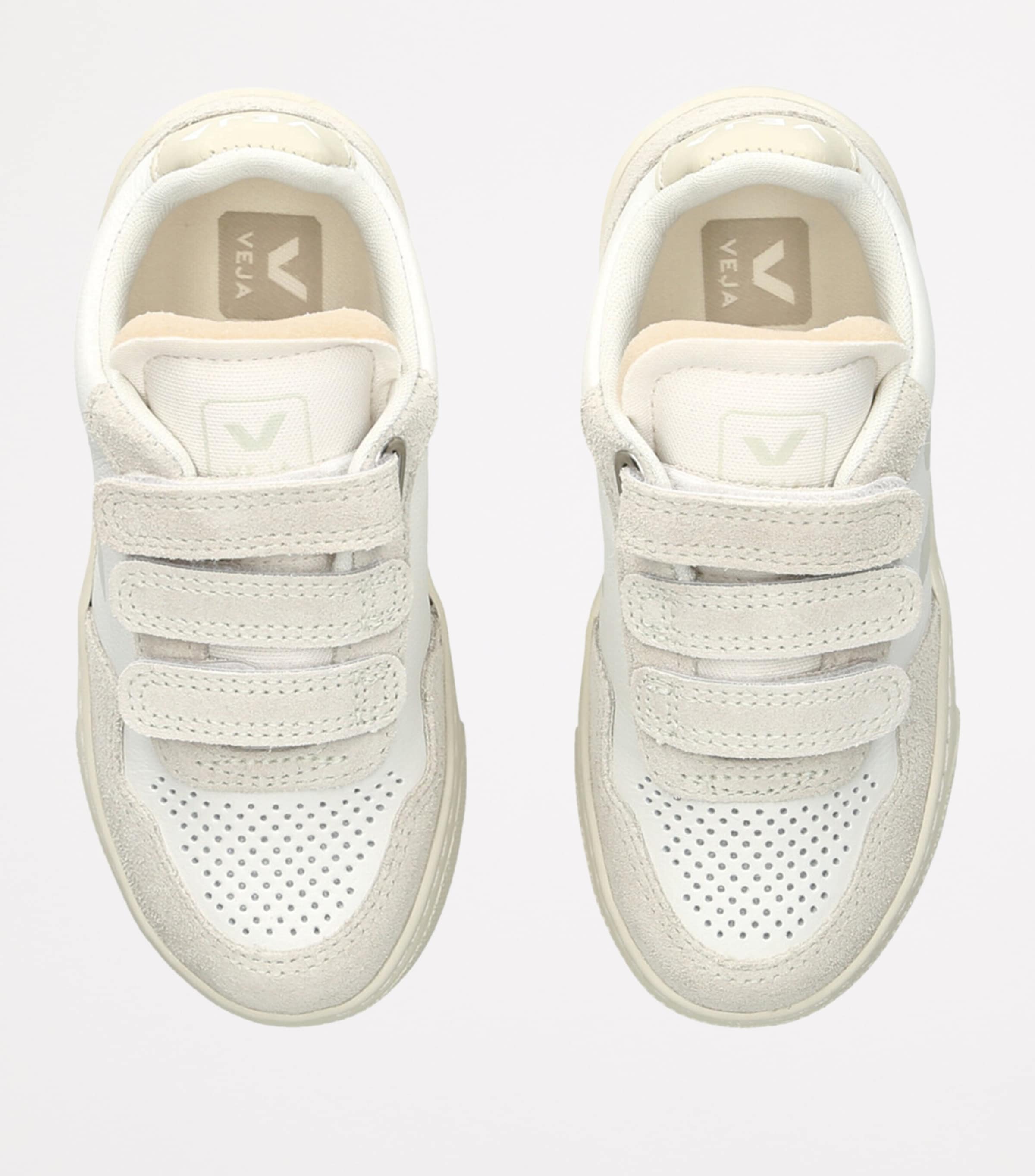 Leather-Suede V-90 Sneakers WHITE Image 4