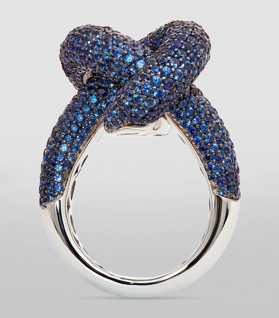 White Gold and Sapphire The Legacy Knot Ring (Size 53) WHITE GOLD Image 2