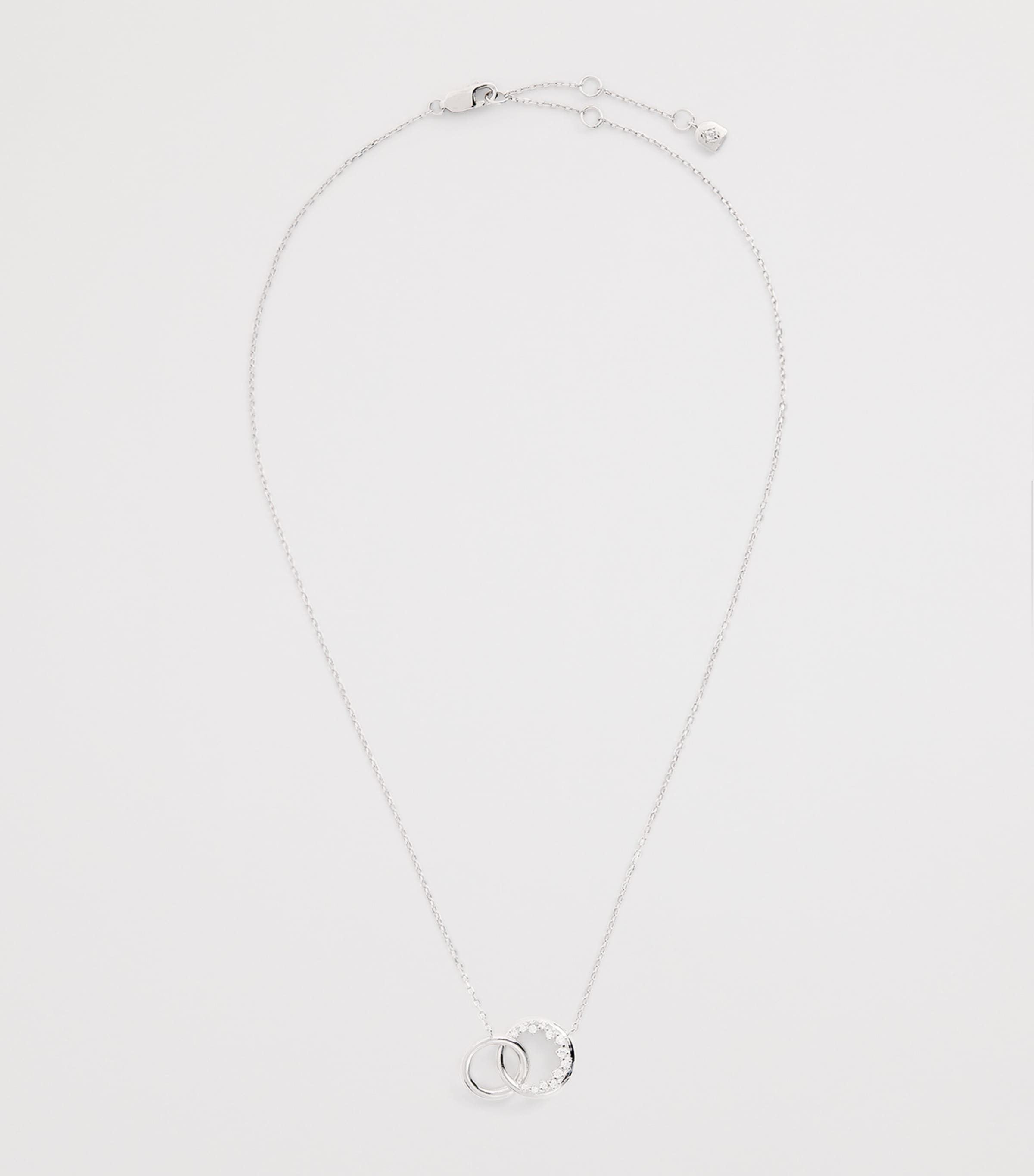 Rhodium-Plated Silver Orbit Crystal Pendant Necklace SILVER Image 3