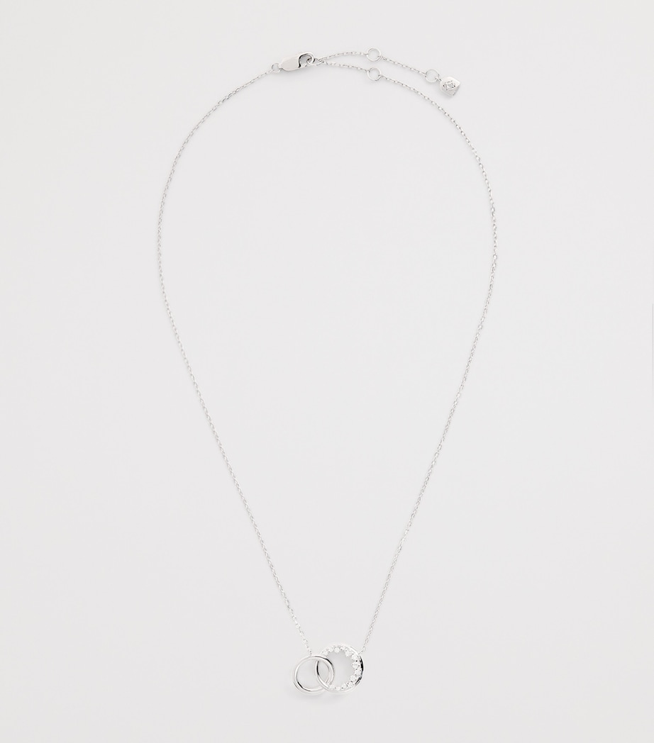 Rhodium-Plated Silver Orbit Crystal Pendant Necklace SILVER Image 3