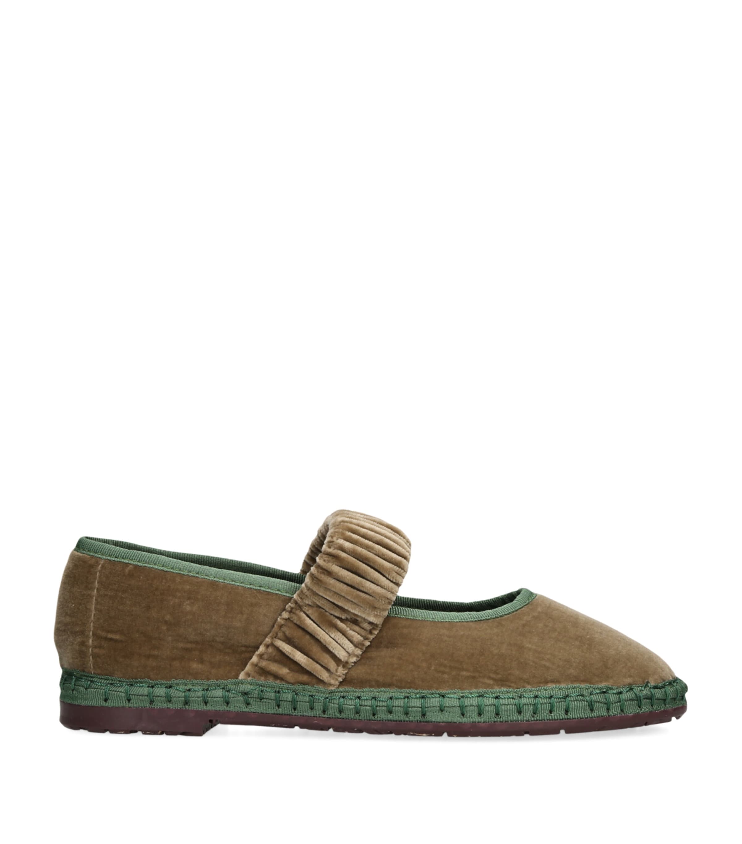 Flabelus Velvet Mafalda Espadrilles In Green