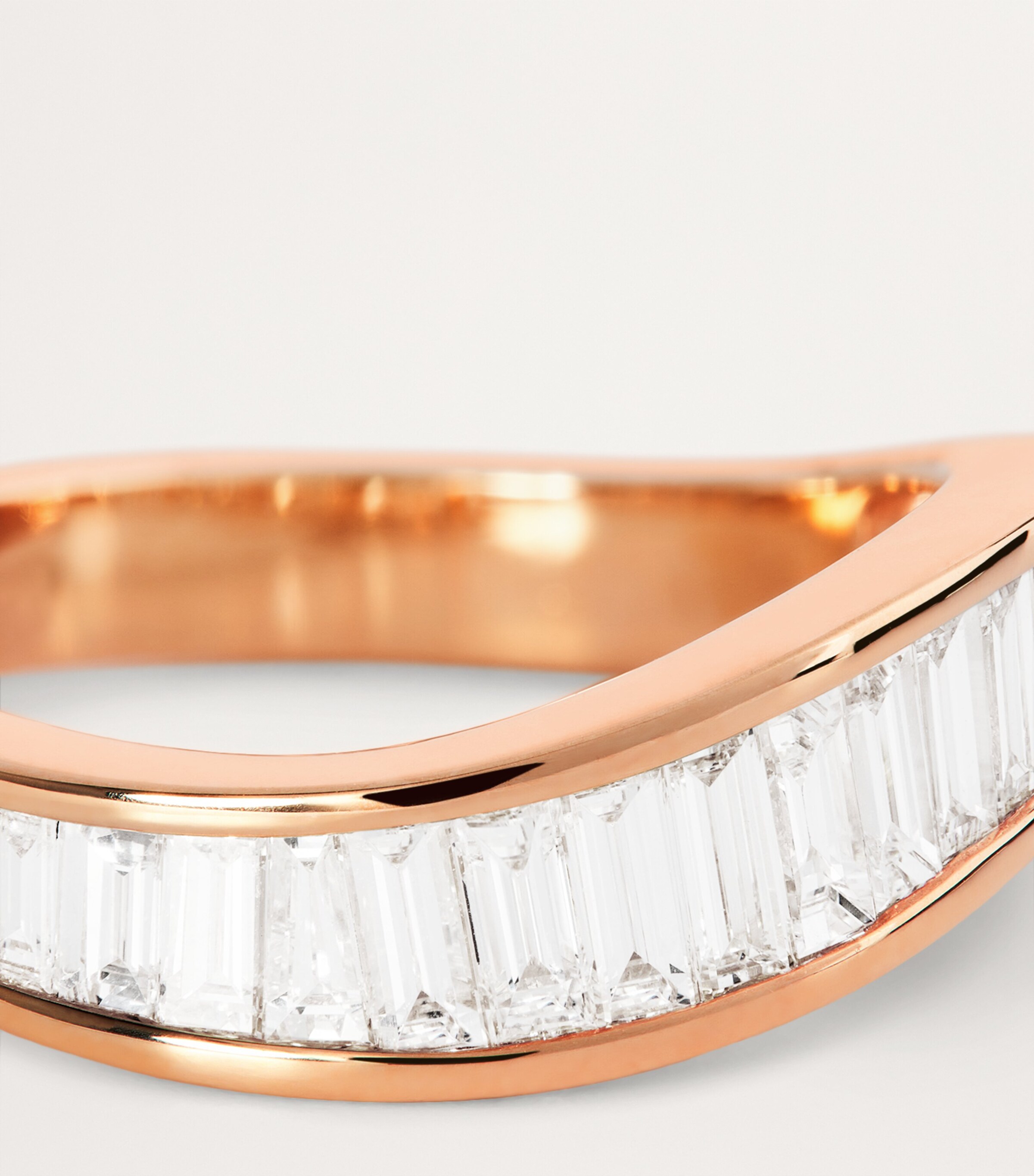 Rose Gold and Diamond Wave Ring ROSE GOLD Image 5