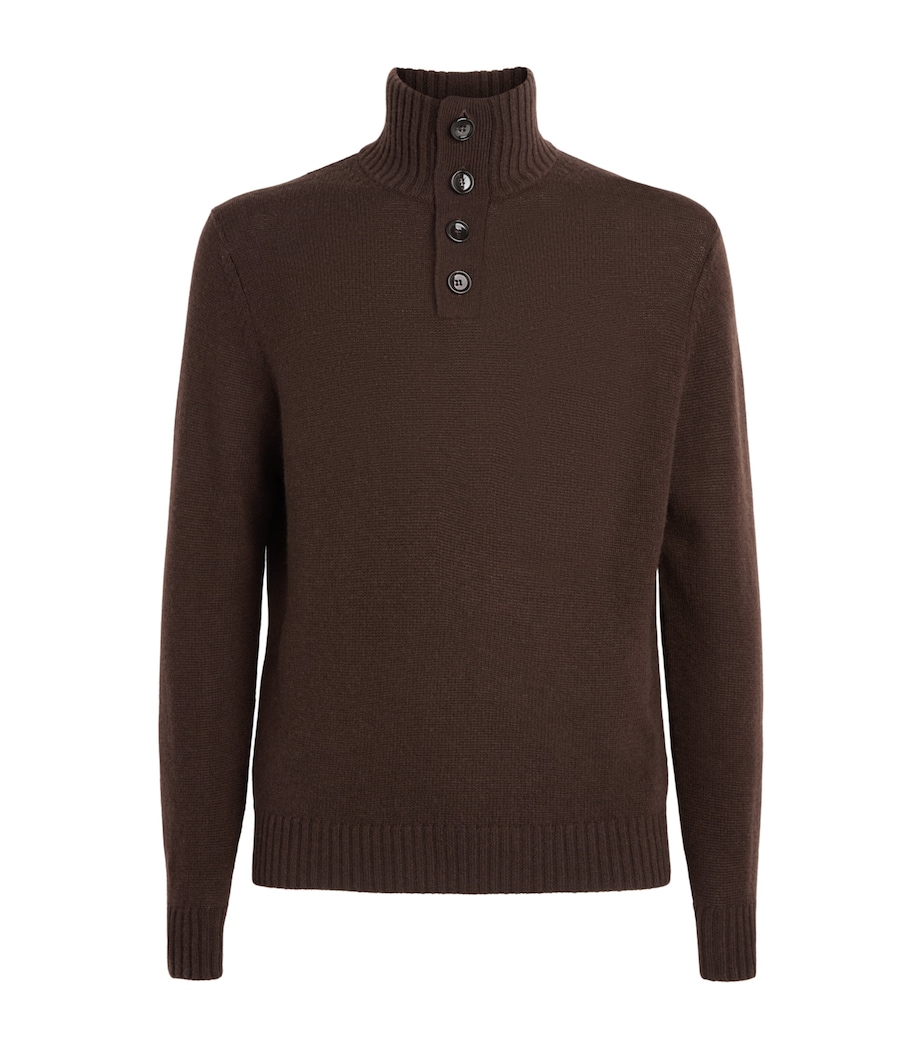 Allude Mens Wool-Cashmere High-Neck Sweater Image 1