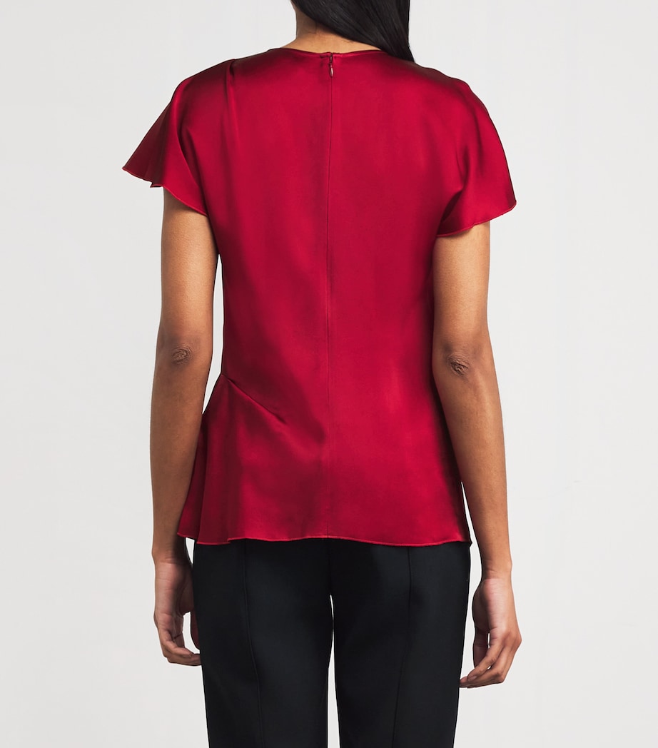 Crepe Pleat-Gathered Blouse 3311 ROSE Image 4
