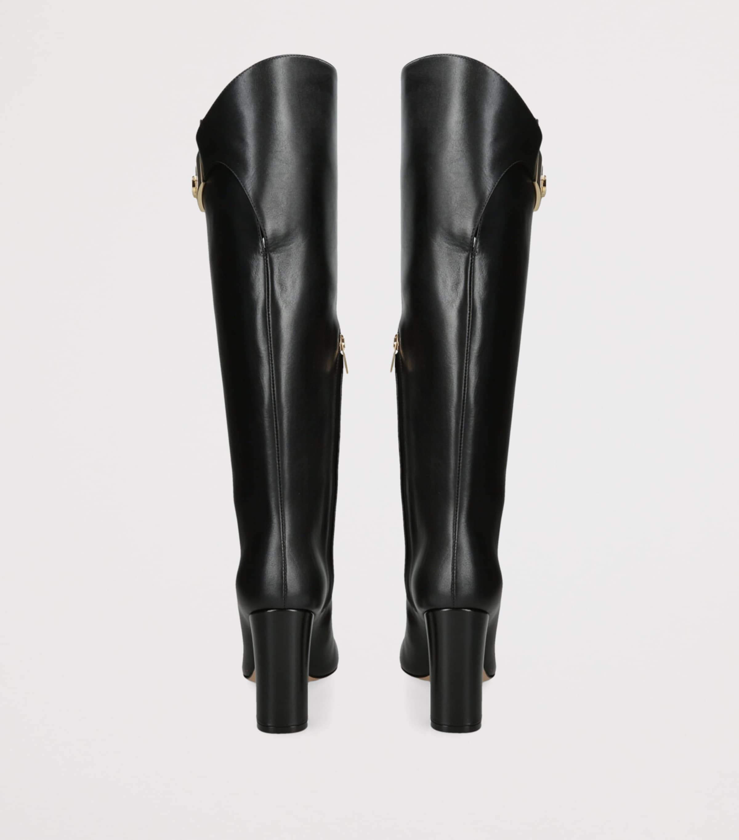 Leather Enni Knee-High Boots 95 BLACK Image 2