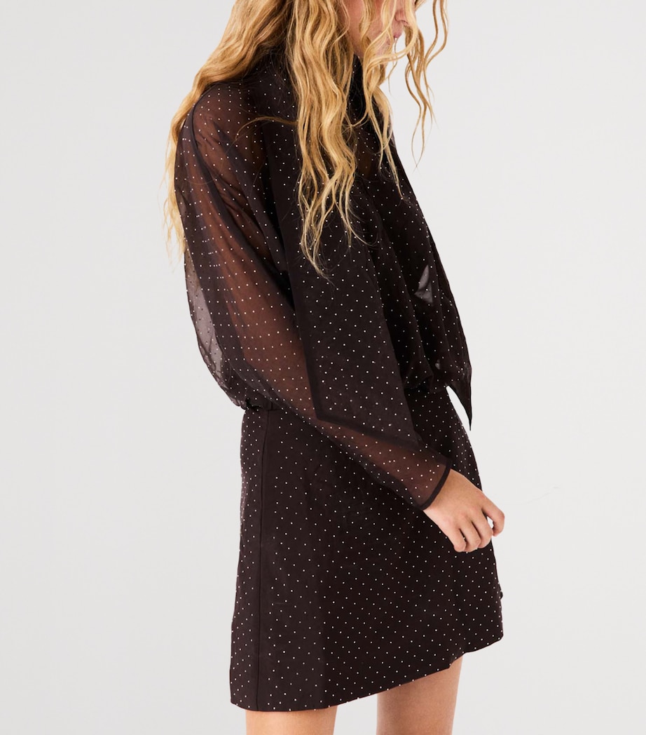 Maje Womens Embellished Mini Dress Dark Brown Image 7
