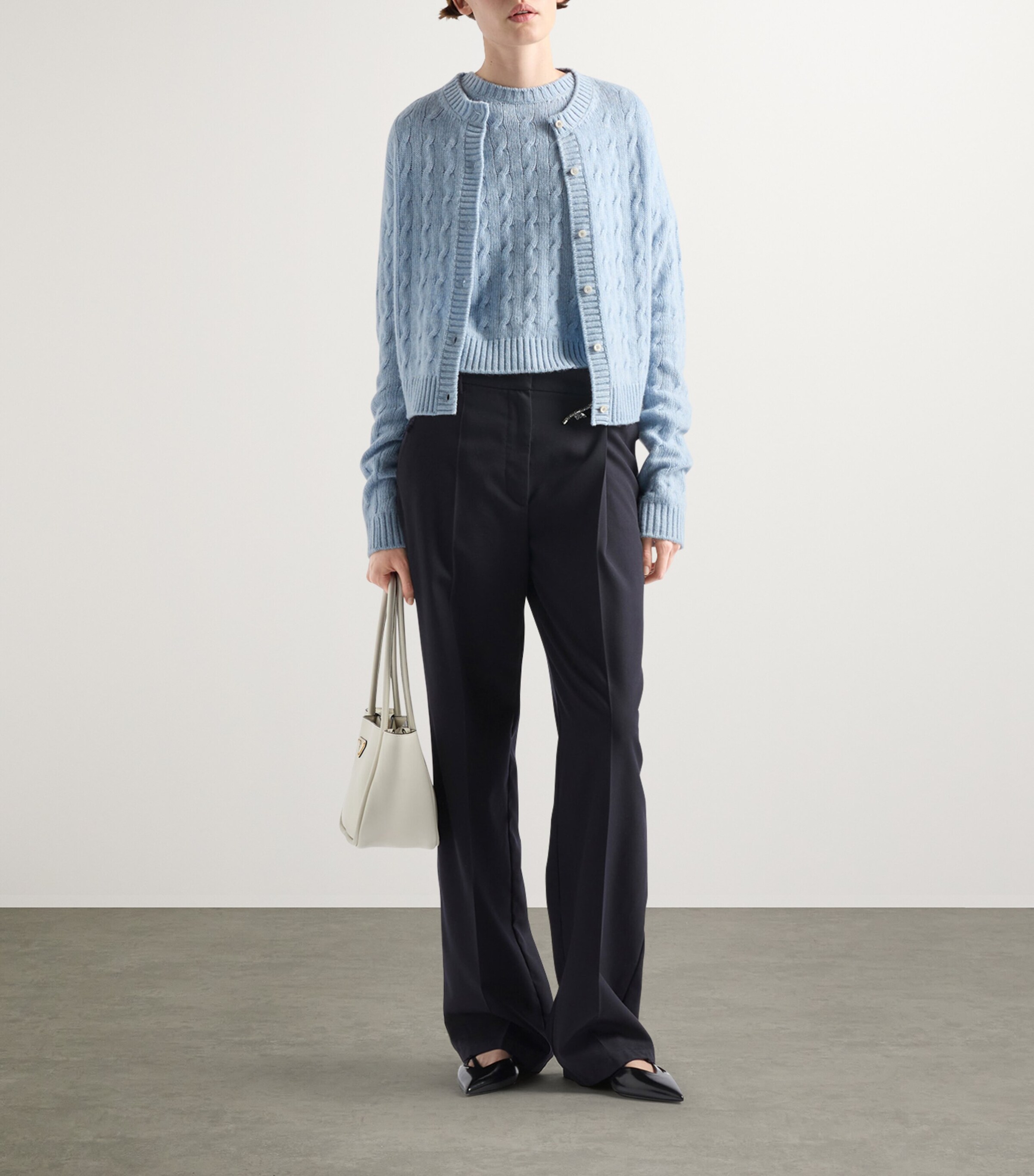 Cashmere Cable-Knit Cardigan F0013 Image 2