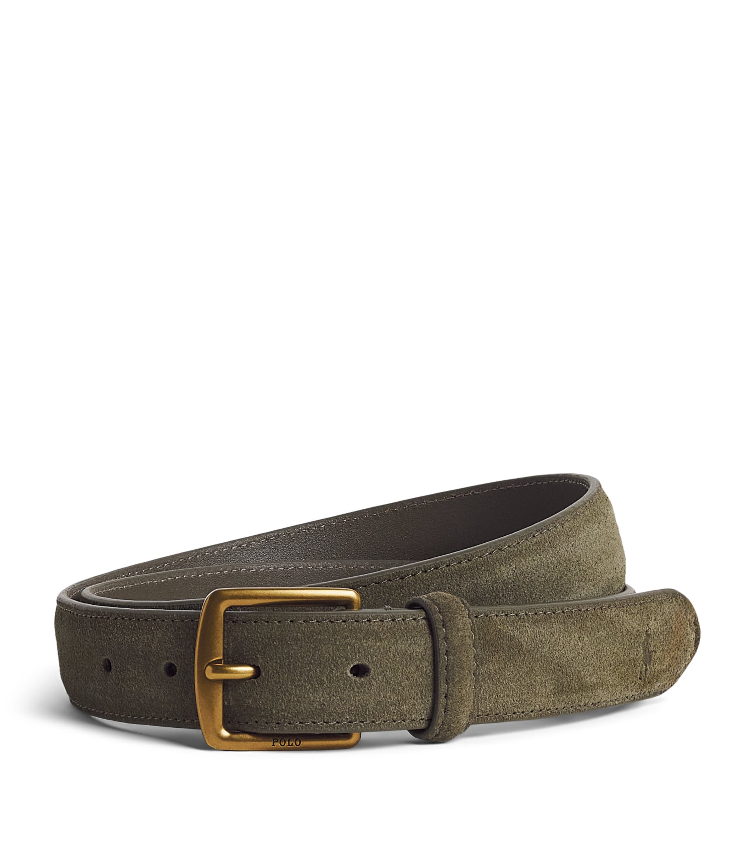 POLO RALPH LAUREN ベルト Polo Ralph Lauren Green Suede Buckle Belt | Harrods US