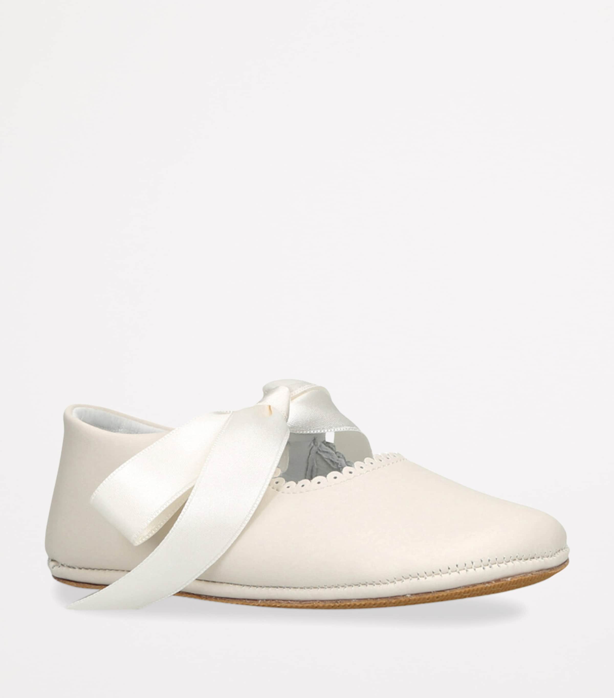 Leather Polly Crib Shoes CREAM Image 3