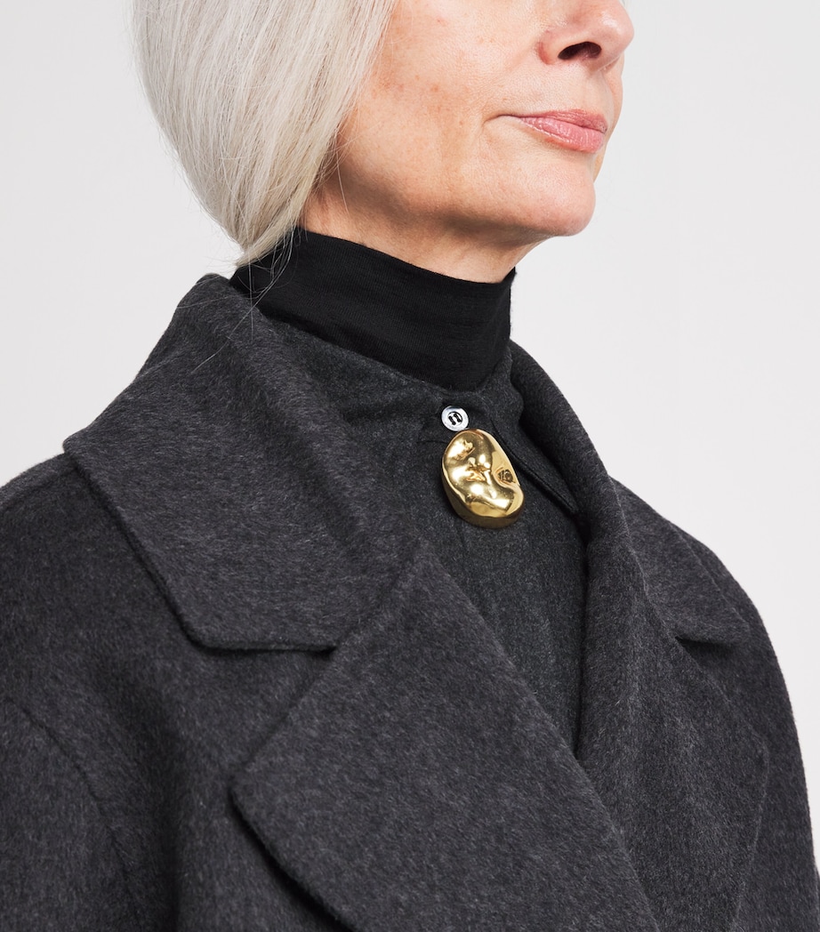 Mink Fur-Trim Collar Coat A9124 Image 6
