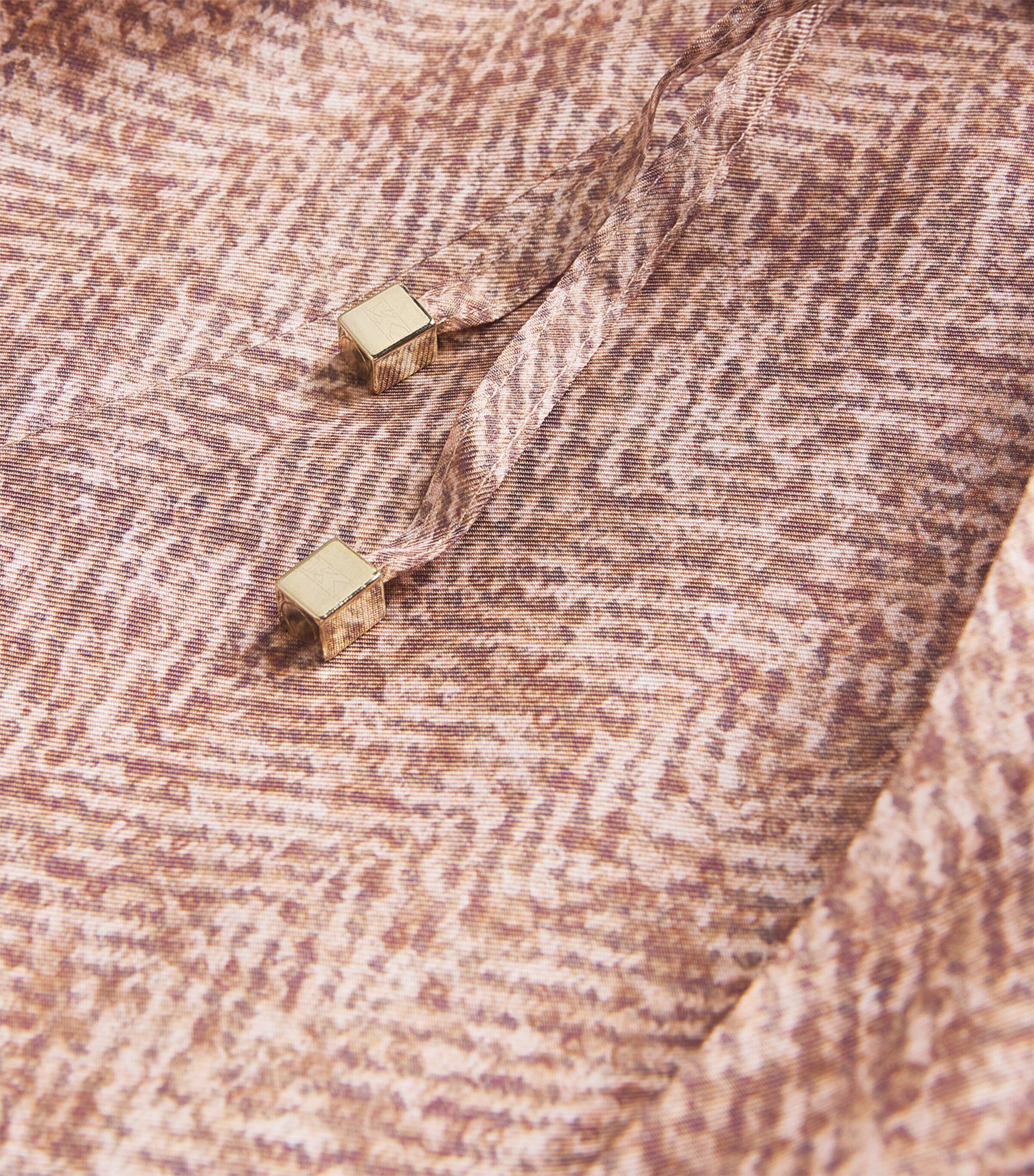 Silk Herringbone Drawstring Trousers ROSE Image 5