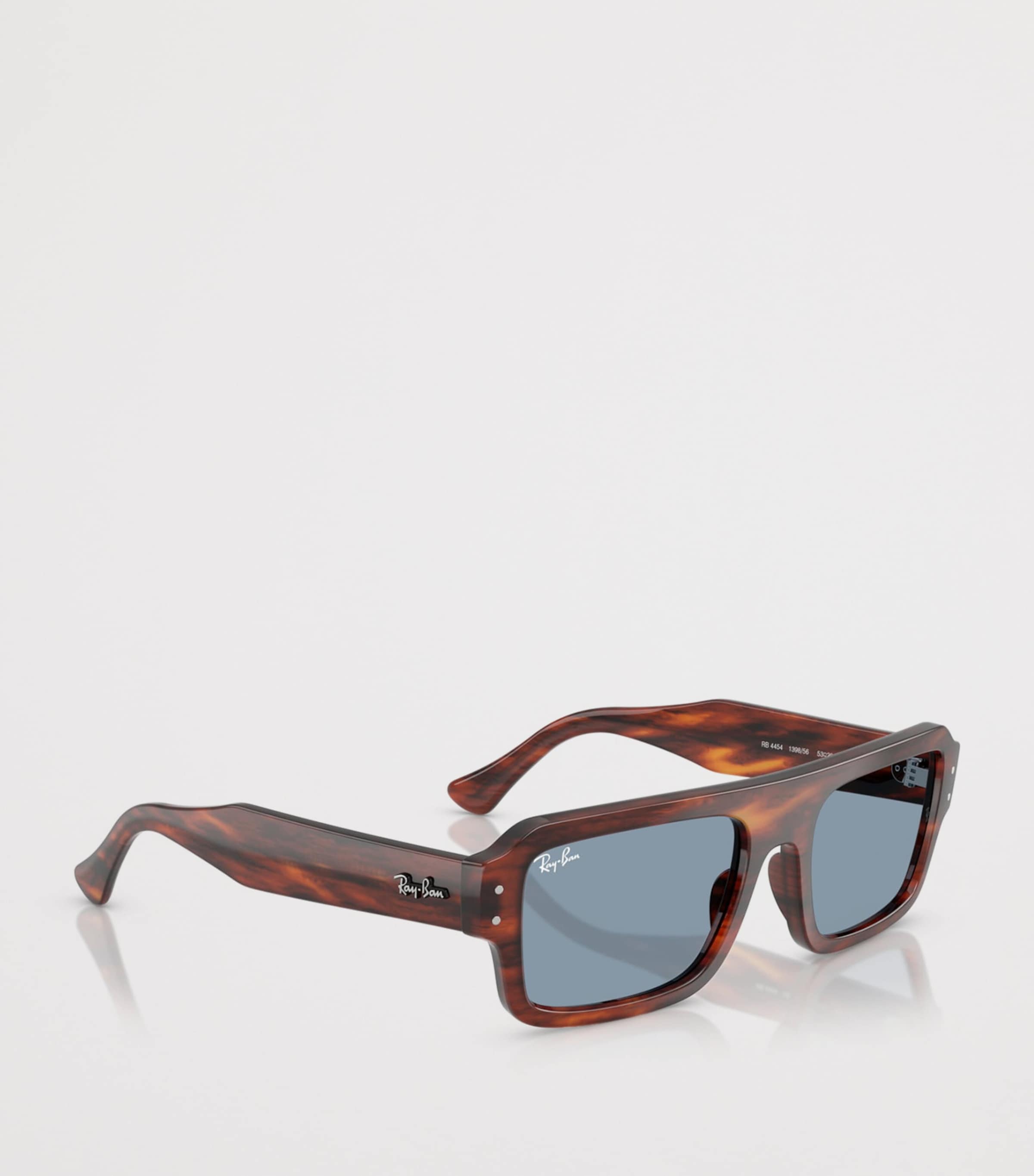 Ray-Ban Tortoiseshell Flacko Rectangular Sunglasses Image 6