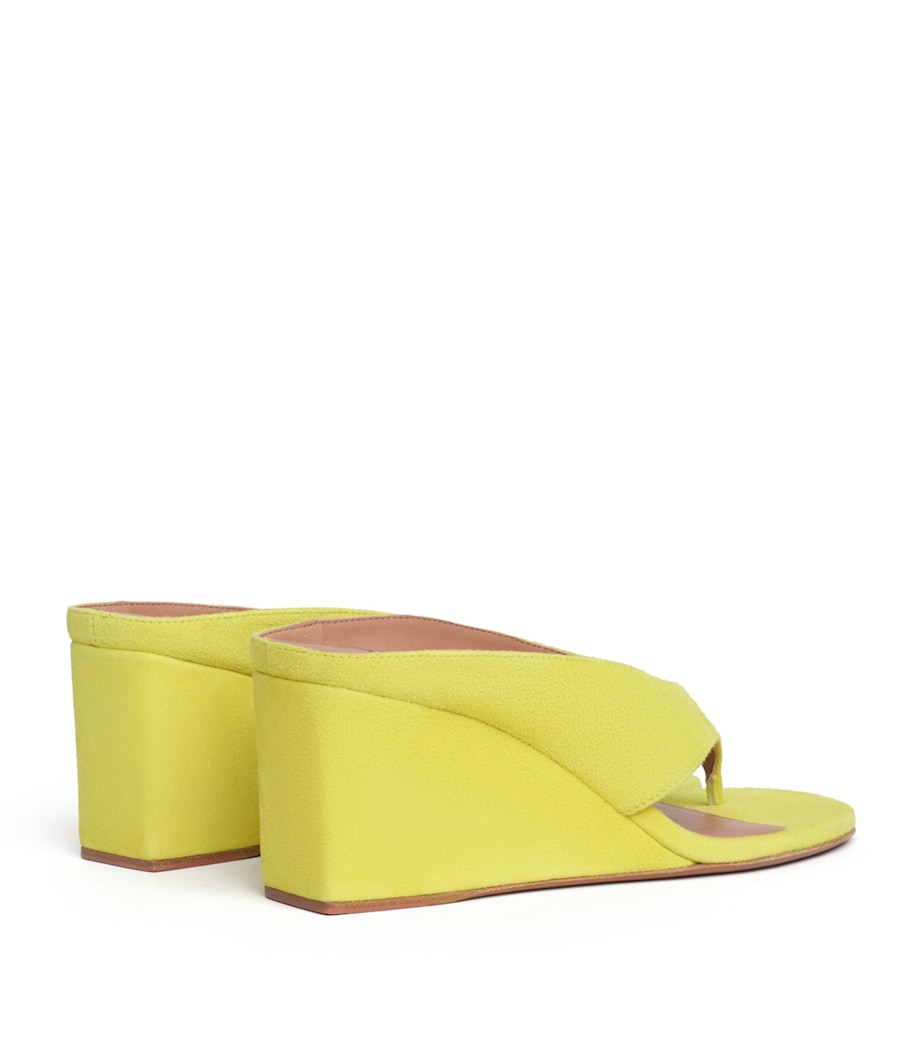 Alaïa Suede Cube Wedge Sandals 75 Lemon Yellow Image 3