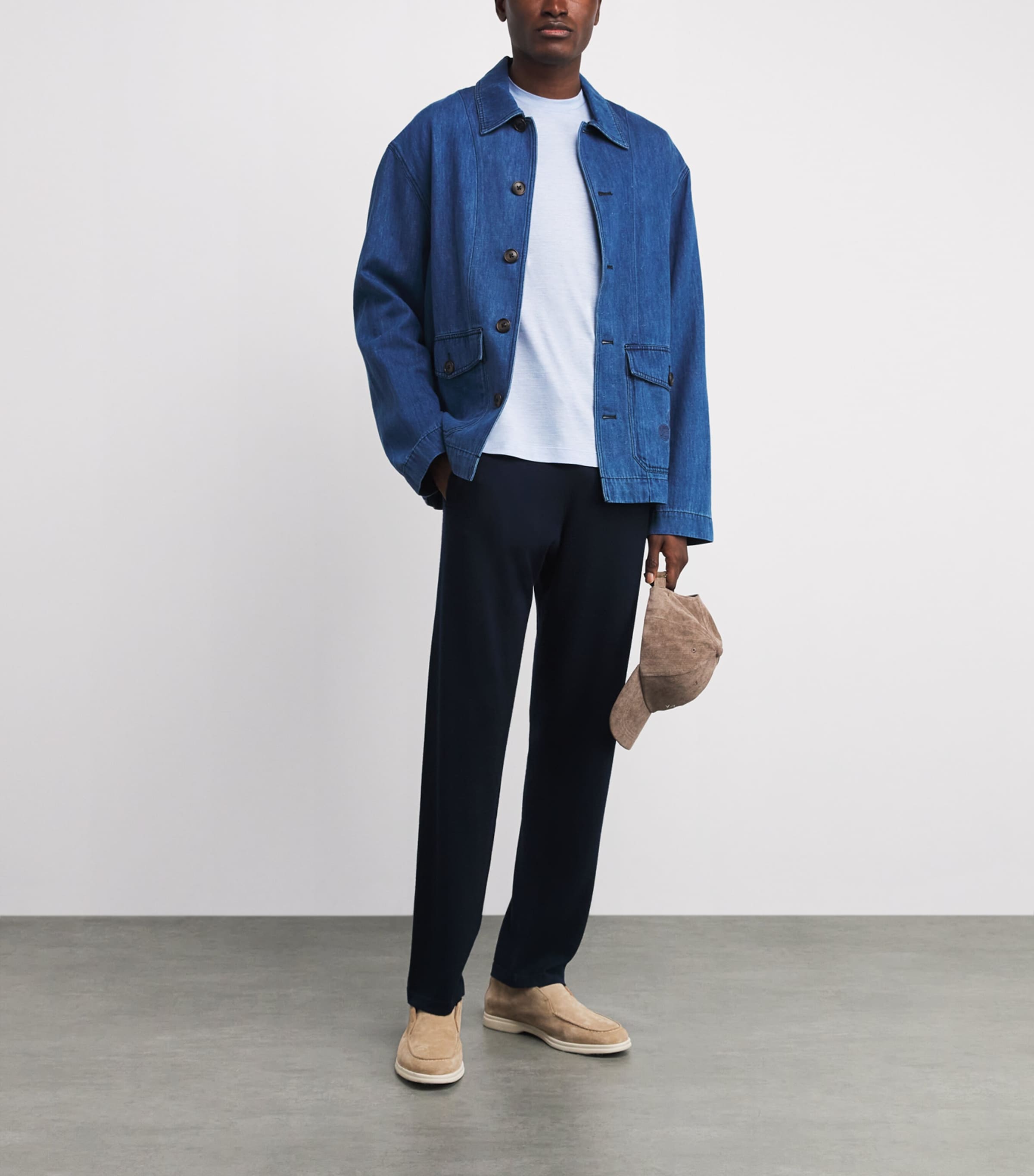 Cotton-Silk Stripe T-Shirt 130 WHITE LIGHT BLUE Image 2