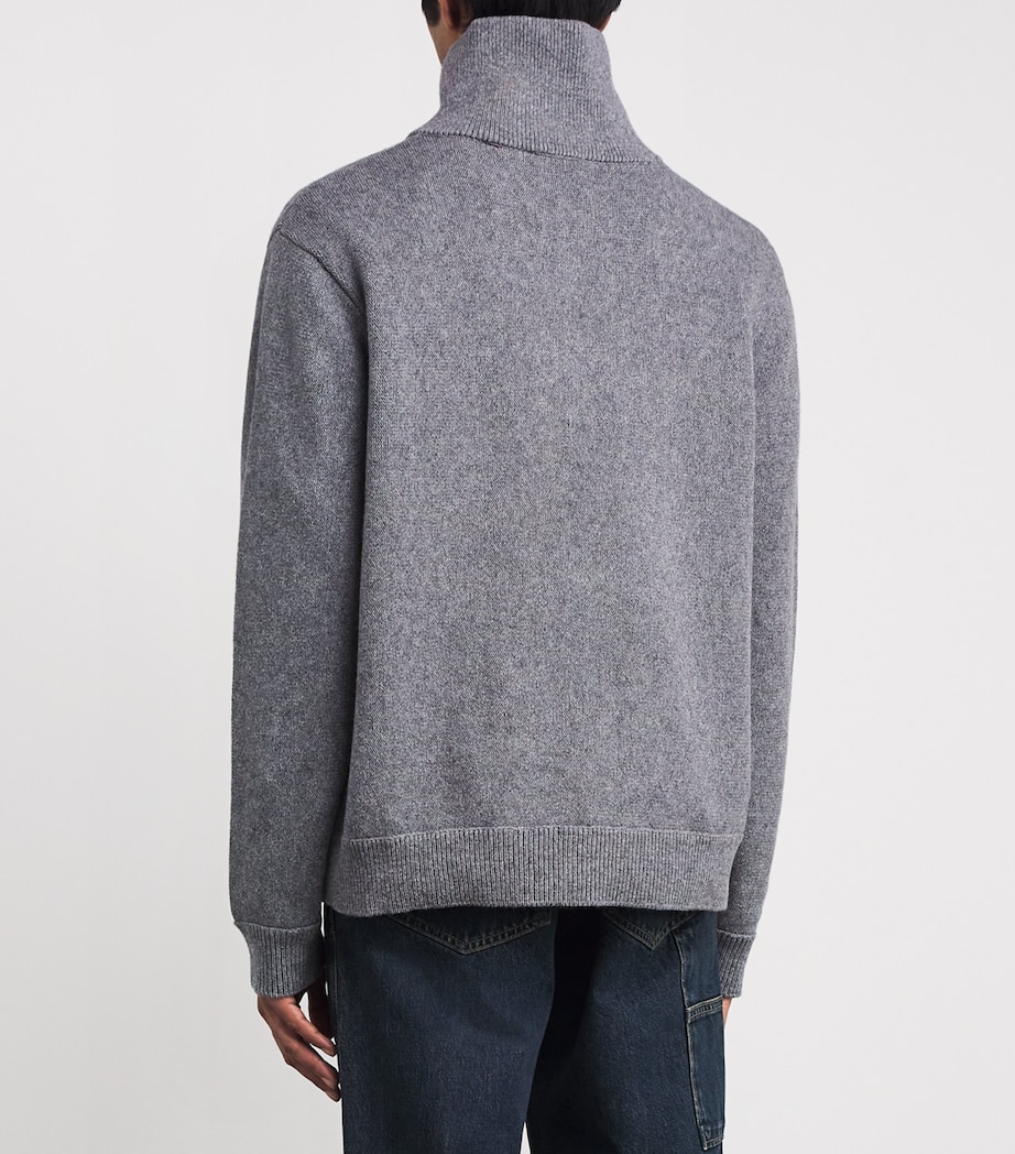Wool-Cotton Half-Zip Sweater GRYM Image 4