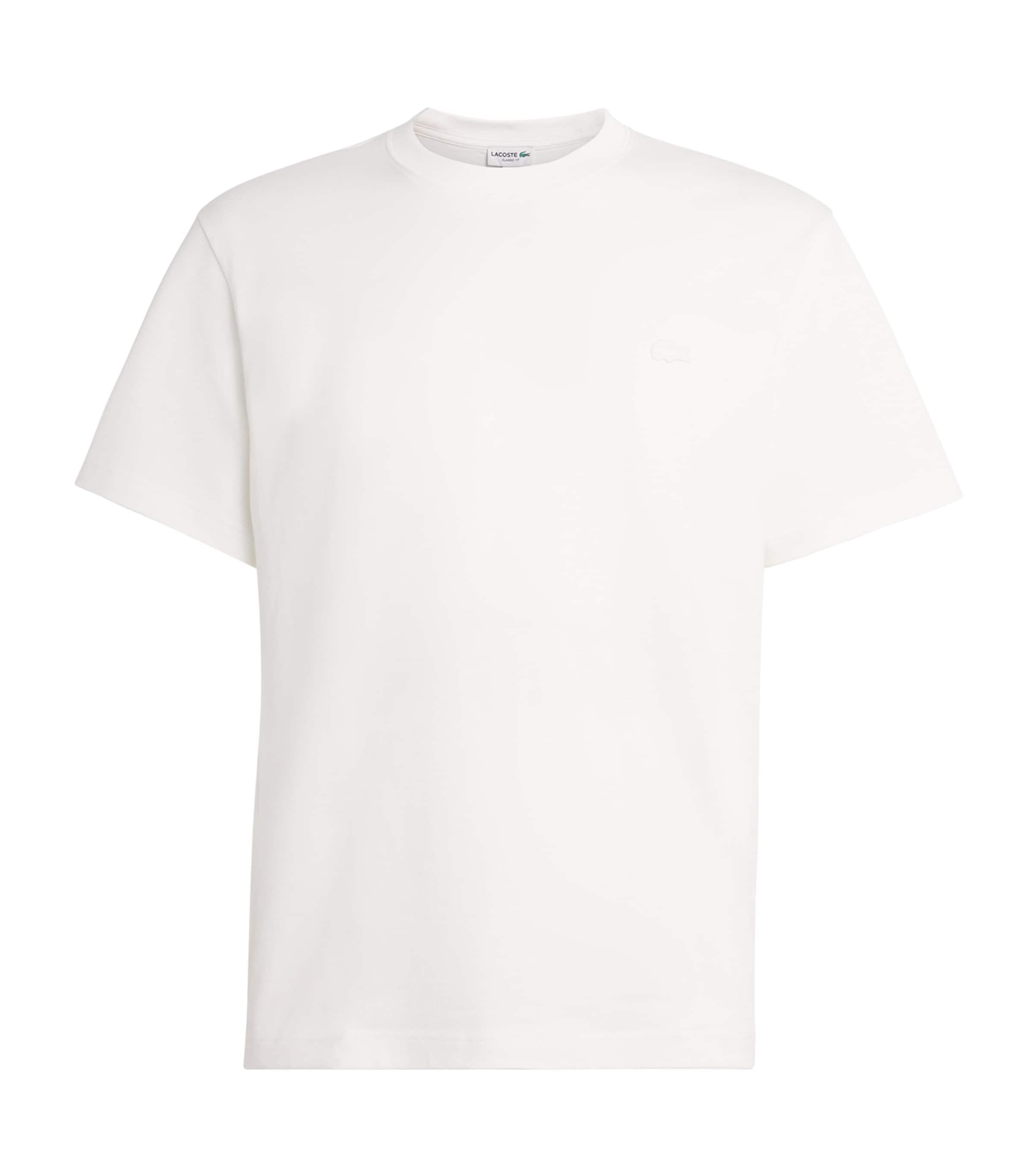 Lacoste Mens Cotton Tennis Print T-Shirt White Image 1