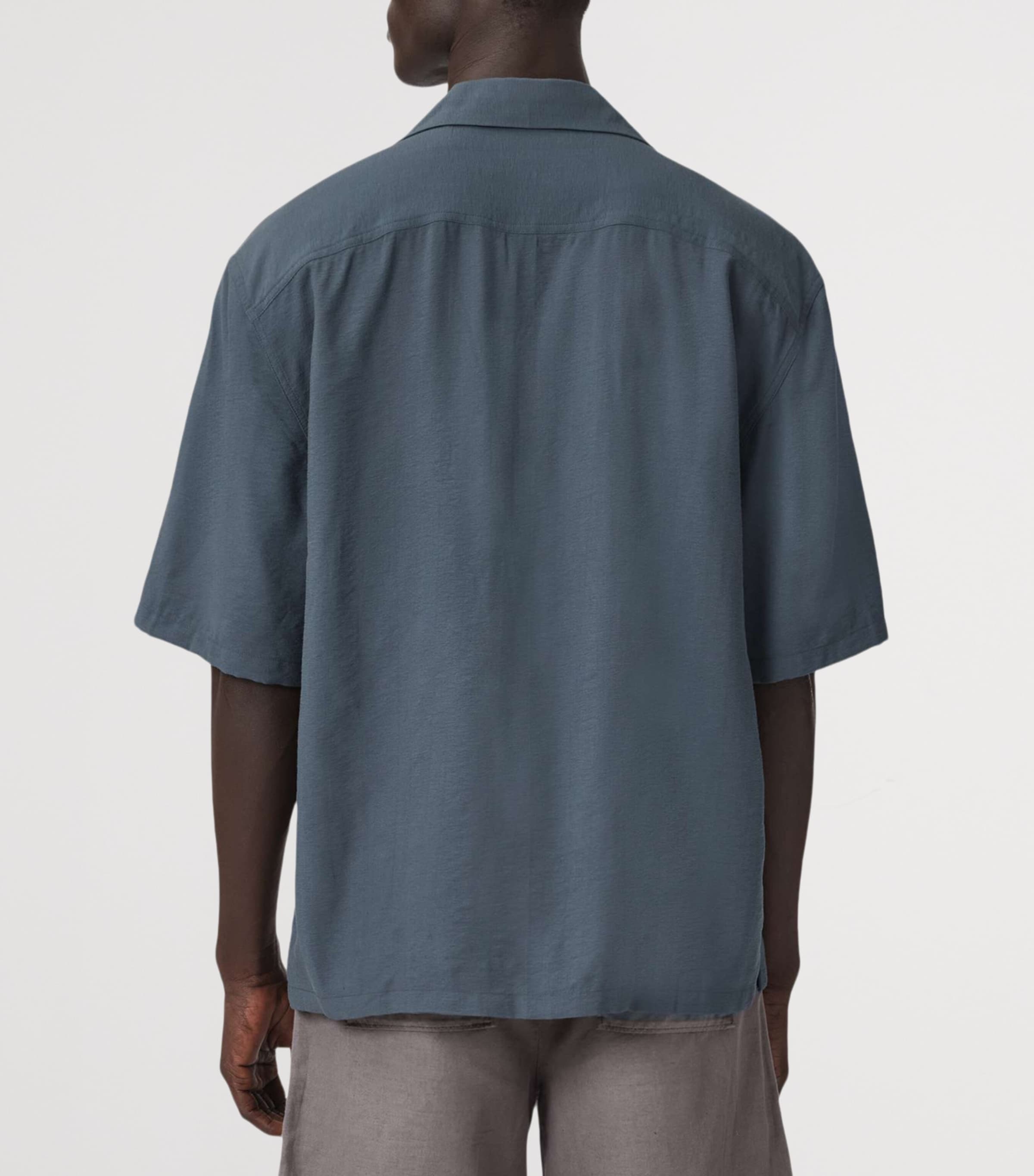 AllSaints Mens Purley Short-Sleeve Shirt Canis Grey Image 4