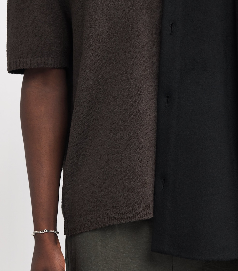 Crochet-Detail Polo Shirt BROWN Image 6