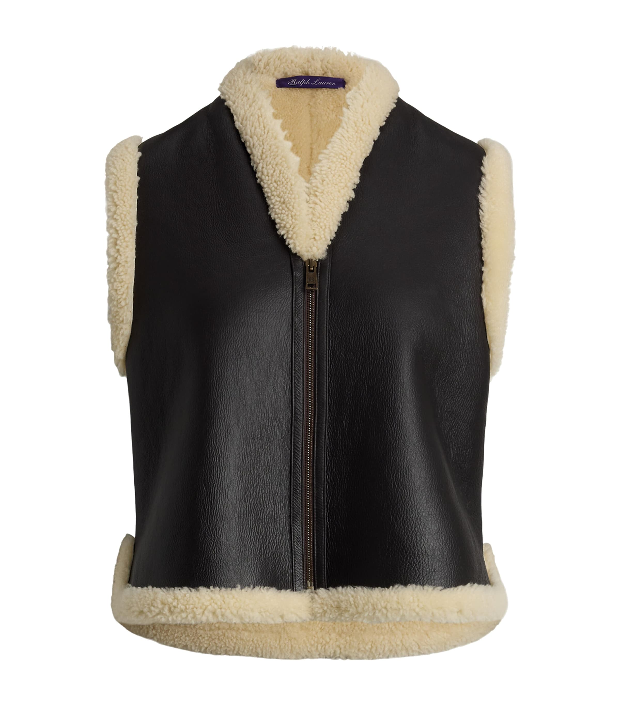 Ralph Lauren Shearling Tamlin Gilet In Black