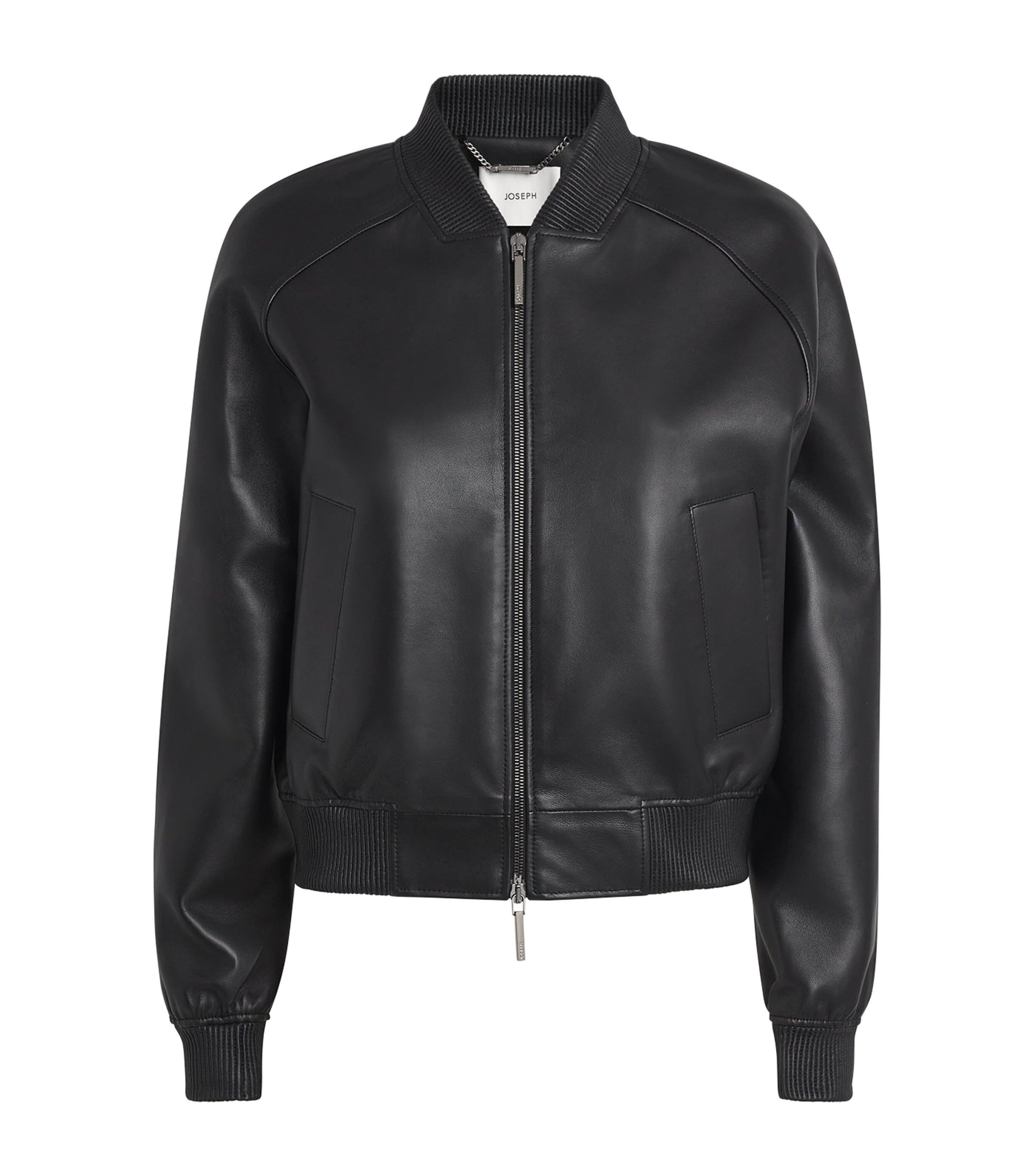 Leather Quinn Bomber Jacket BLACK Image 1