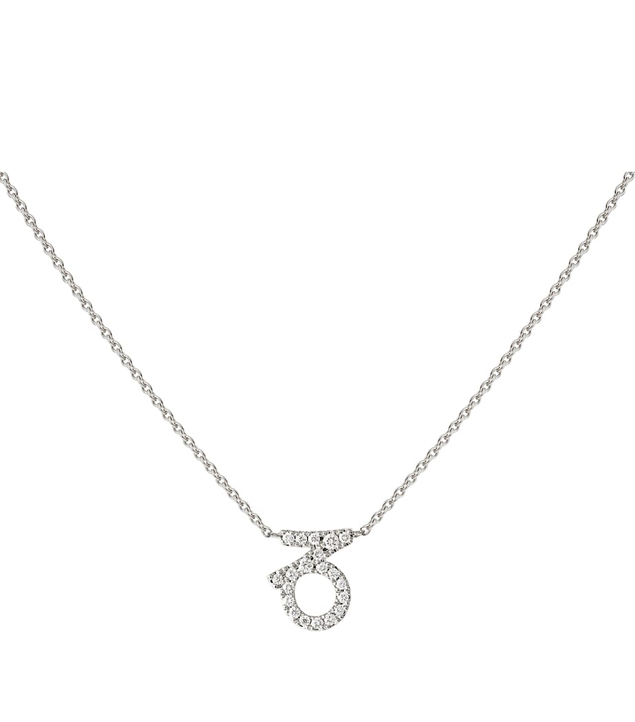 Engelbert White Gold and Diamond Star Sign Capricorn Necklace White Gold Image 1