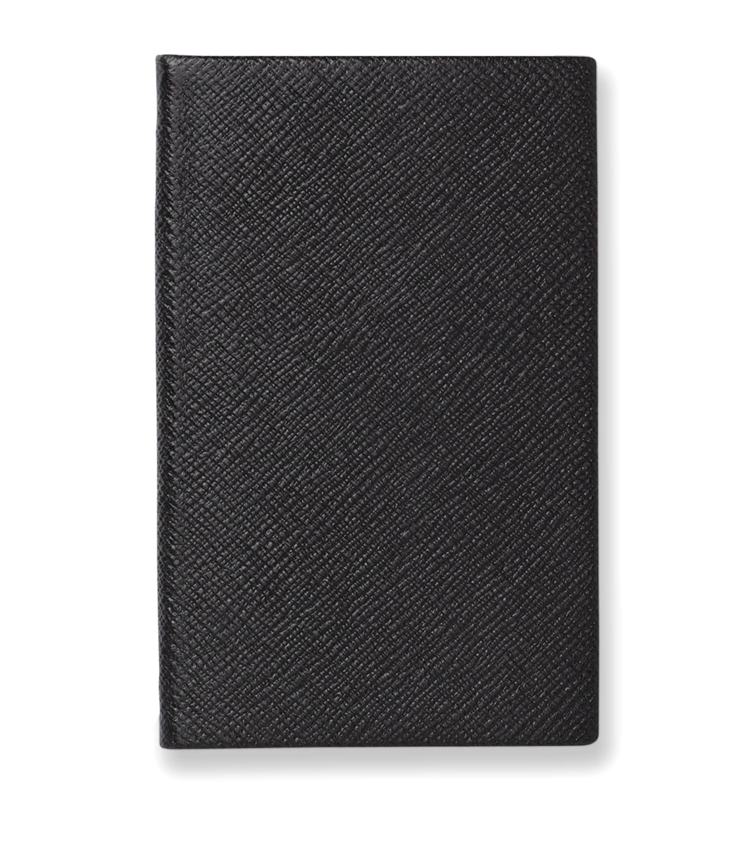 Shop Smythson Leather Panama Notebook In Black