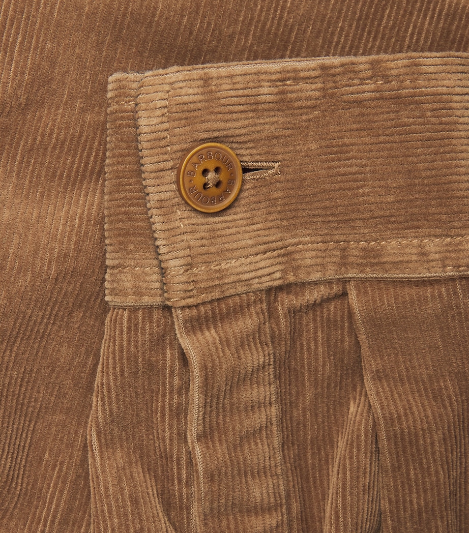 Barbour Mens Corduroy Tartan-Trim Overshirt Sandstone Image 6