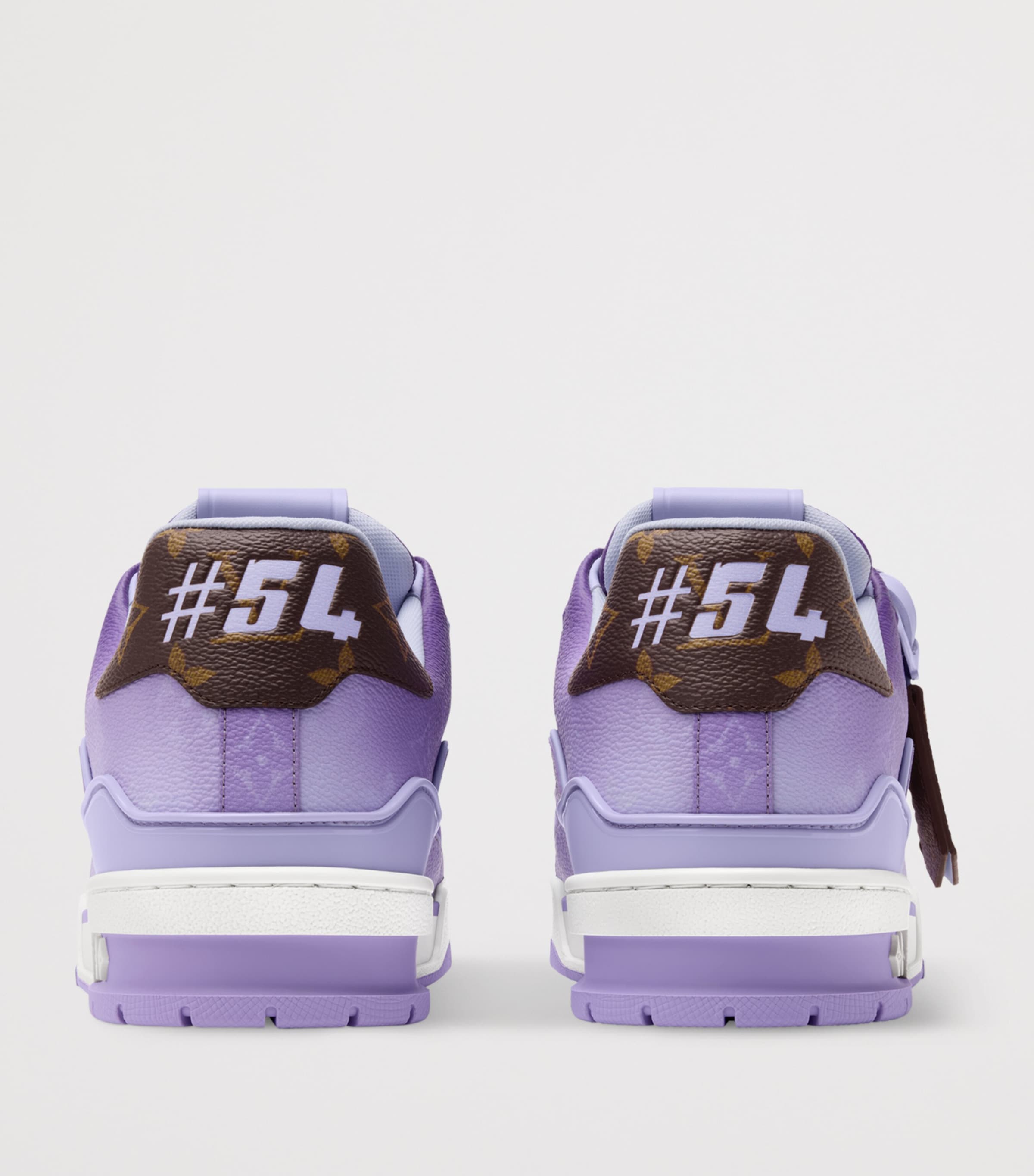 LOUIS VUITTON Leather LV Sneakers Purple Monogram Image 4