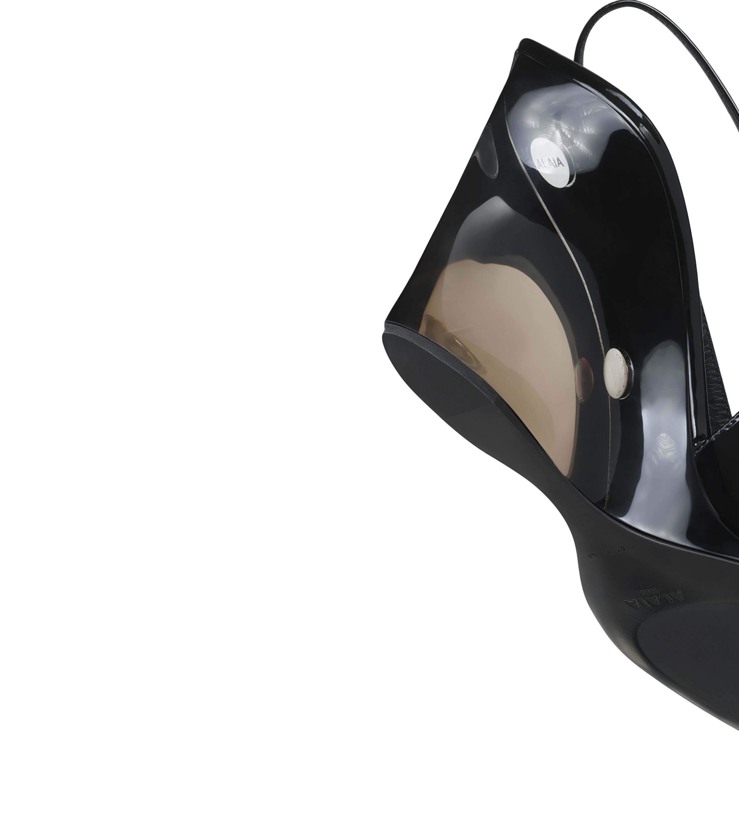Alaïa Patent Leather Invisible Wedge Slingback Pumps 90 Black Image 4