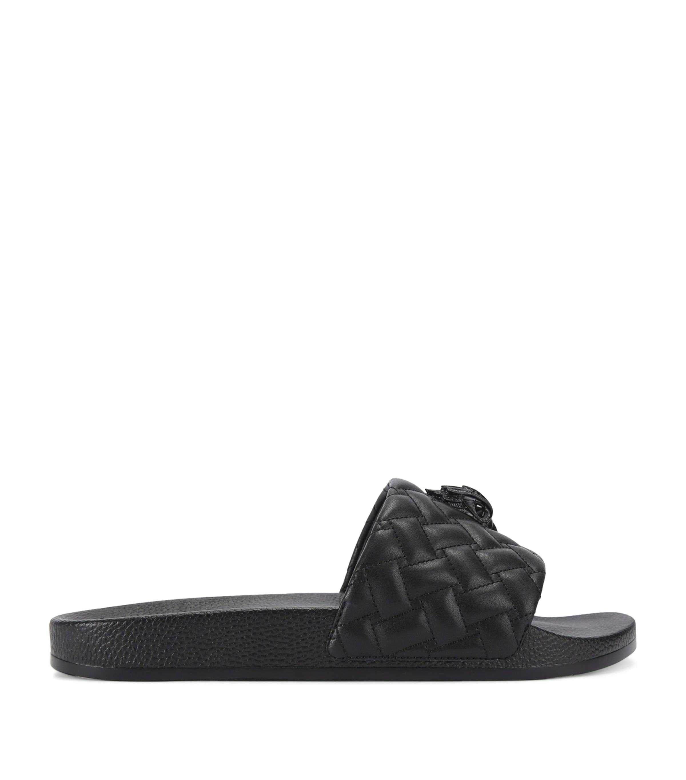 Kurt Geiger Quilted Meena Eagle Slides In Black