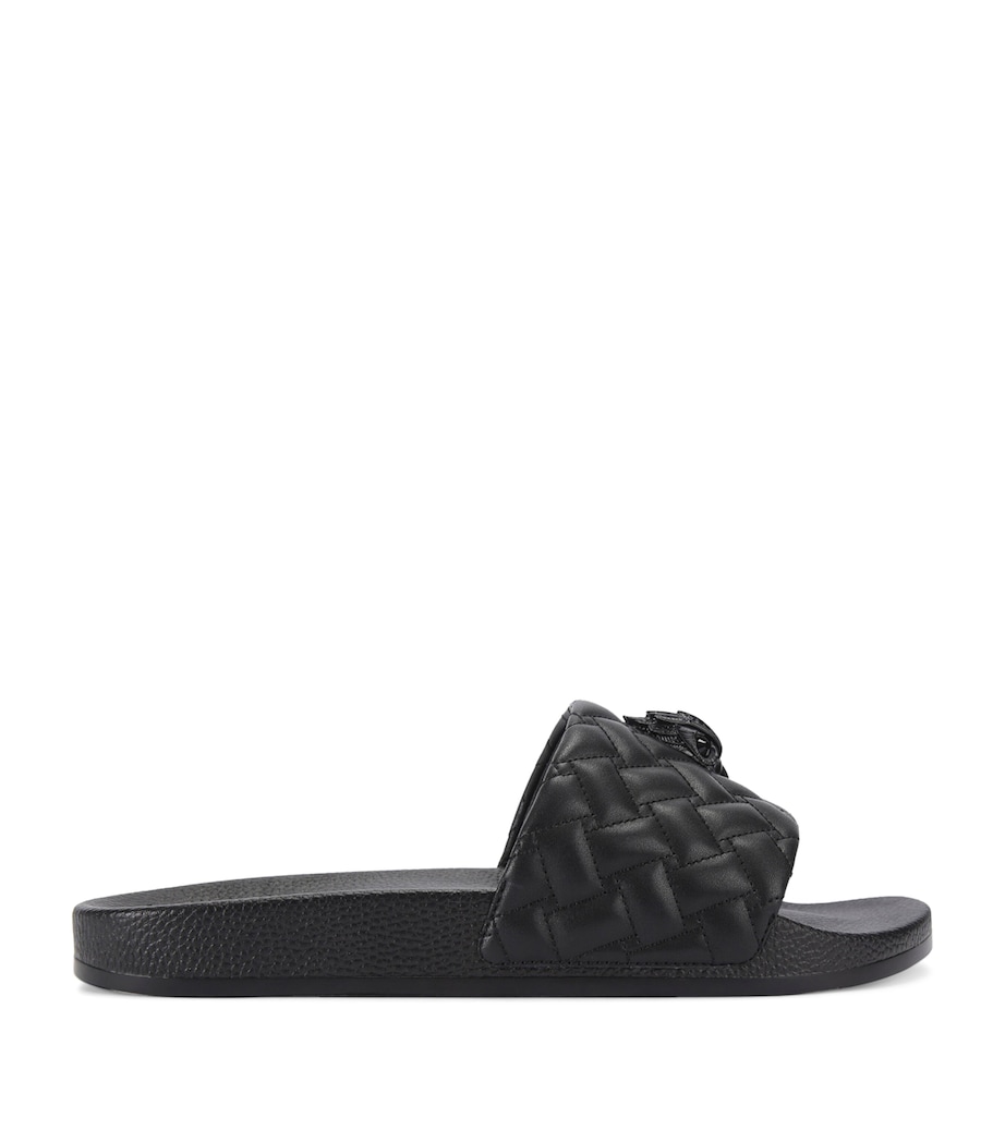 Quilted Meena Eagle Slides BLACK Image 1