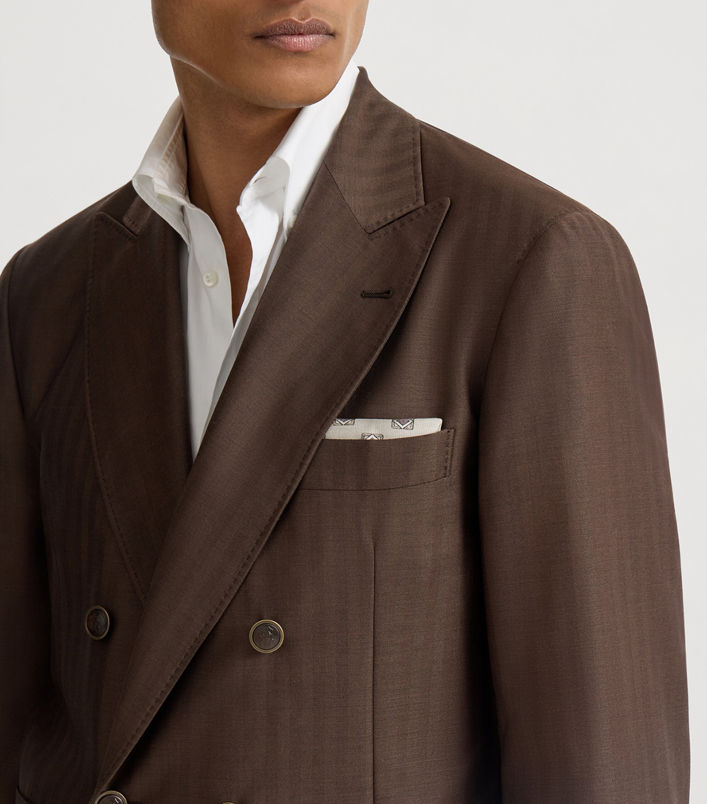 Brunello Cucinelli Silk Geometric Square Pocket Square Image 2
