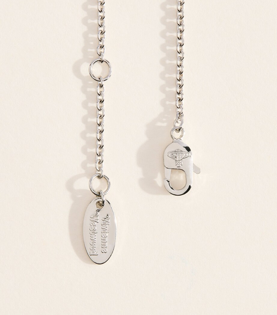 Vivienne Westwood Olympia Pendant Necklace Plat/crmrs Prl/wt Cz Image 4