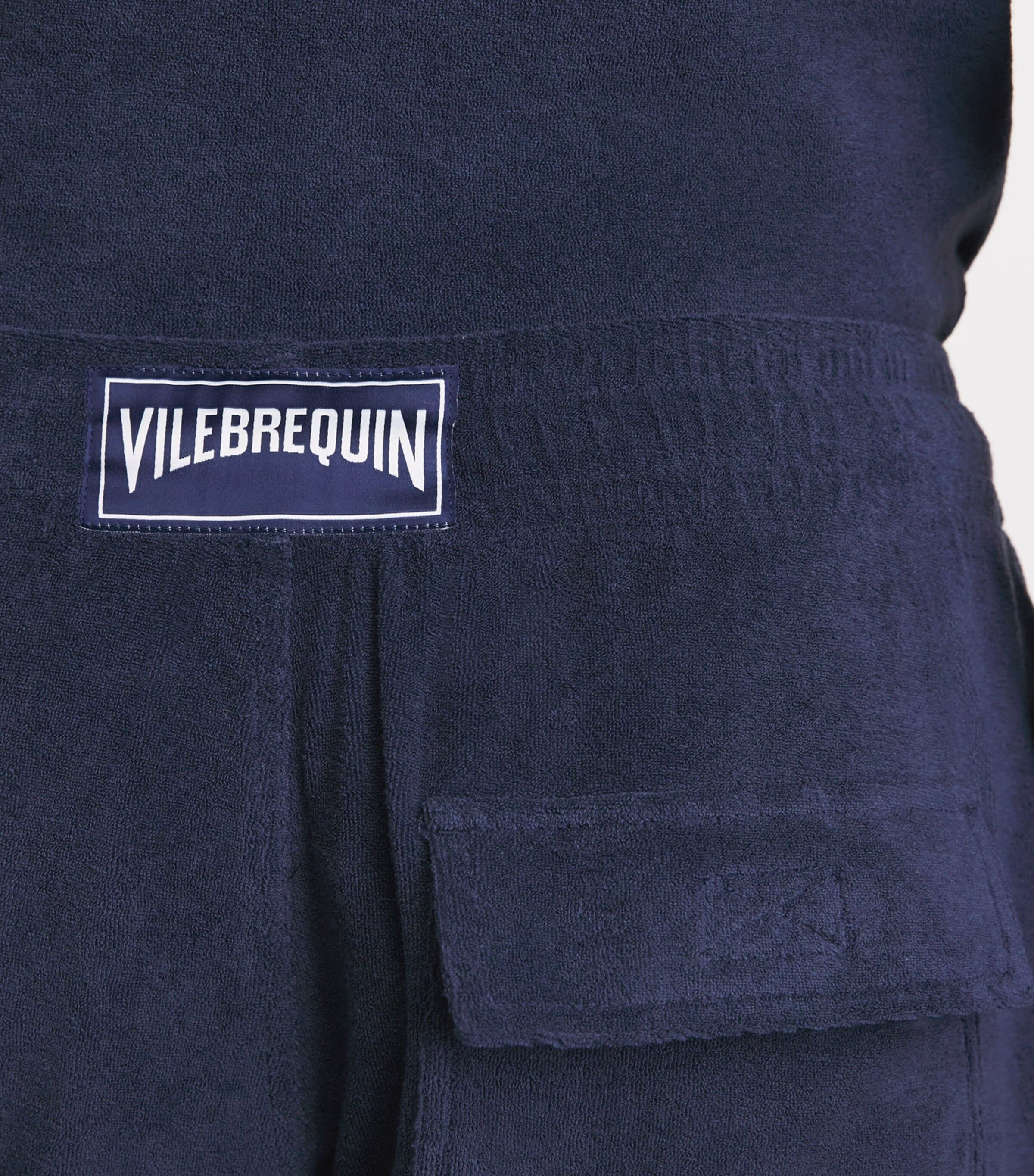 Vilebrequin Mens Organic Cotton Terry-Blend Bolide Shorts Bleu Marine Image 3
