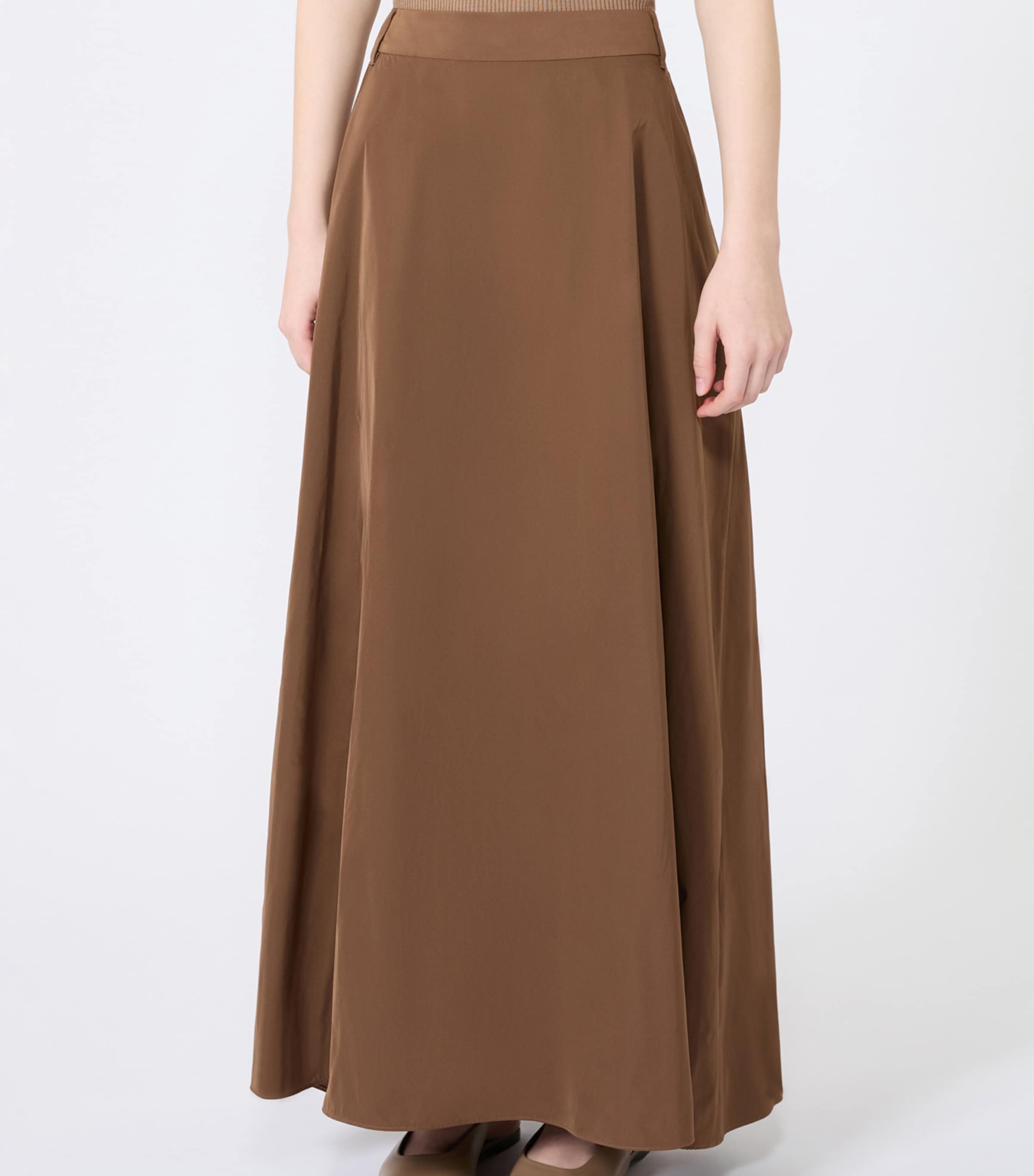 Max Mara Womens Taffeta Maxi Skirt Honey Image 3