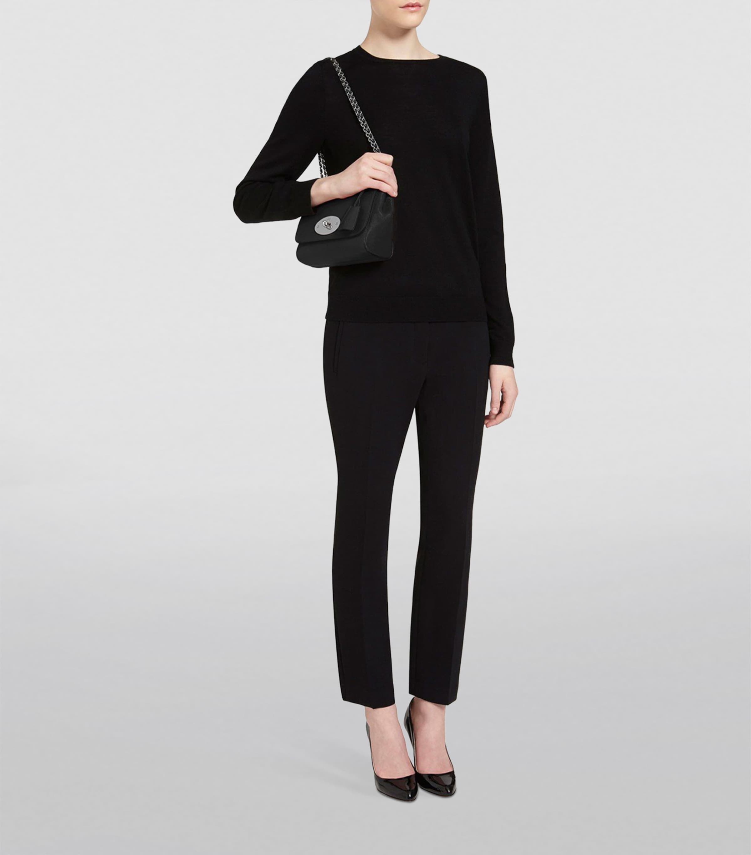 Leather Lily Shoulder Bag BLACK-SILVER TONED Image 6