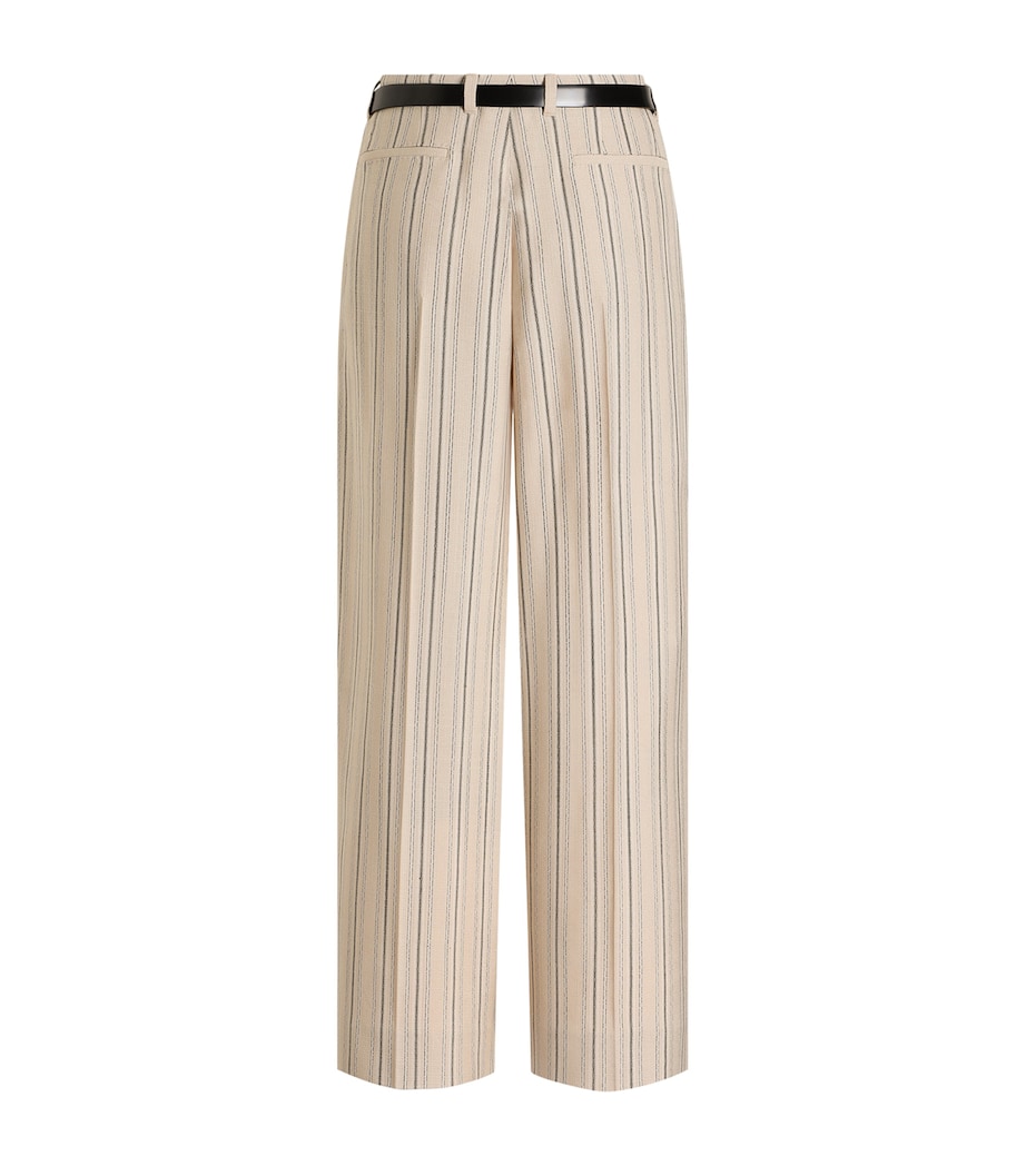 Dolce&Gabbana Womens Striped Belted Straight Trousers Stri Image 2