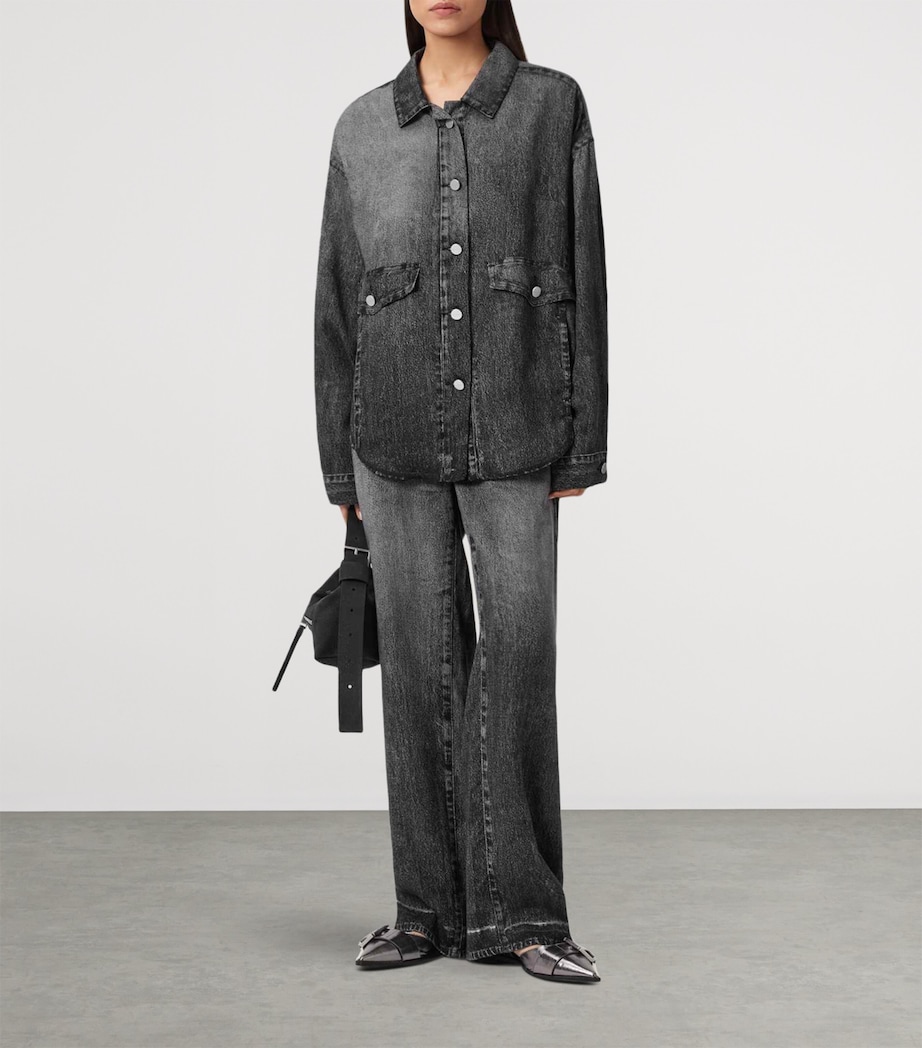 Oversized Illusion Print Hettie Overshirt ILLUSION BLACK Image 3