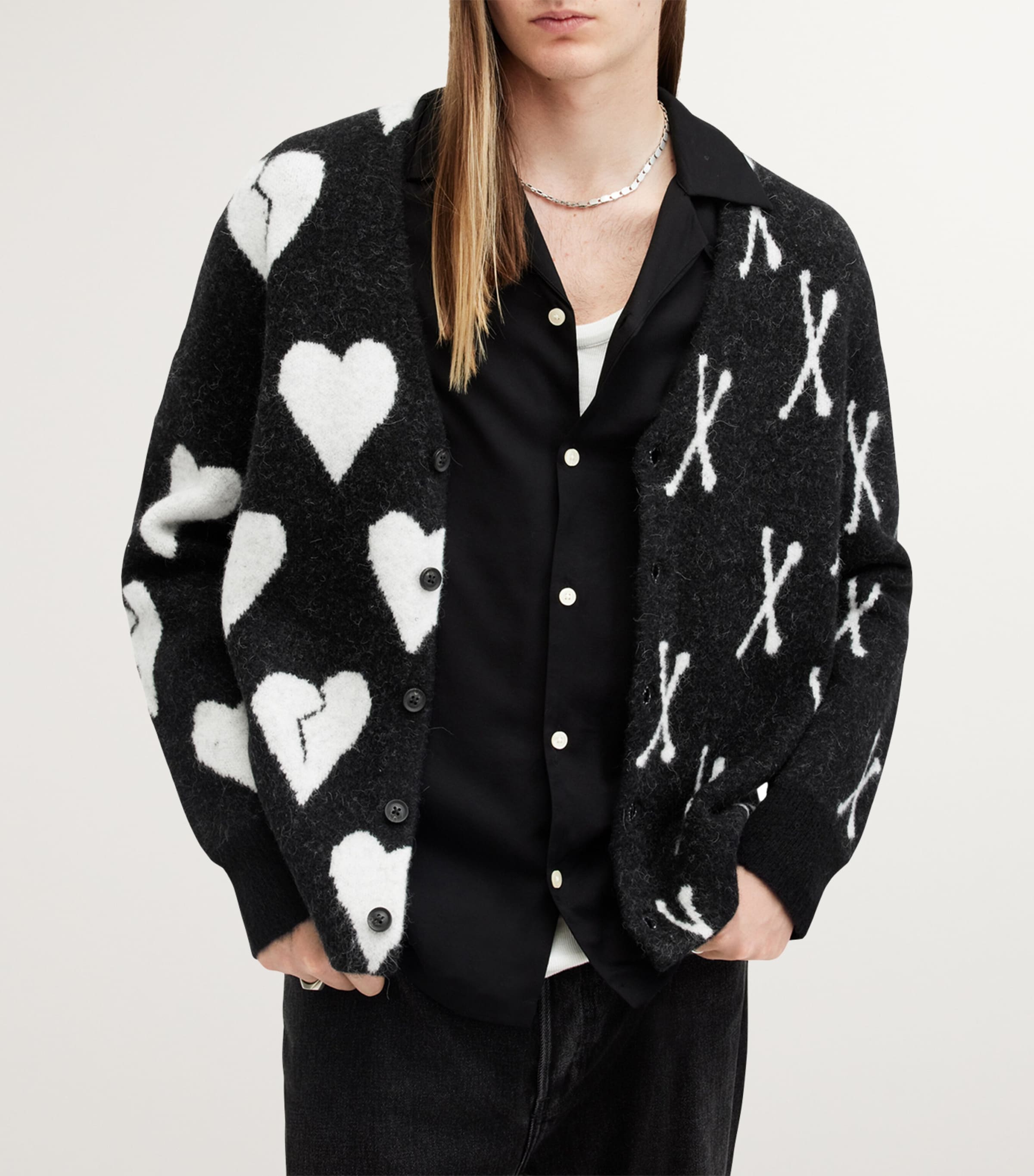 AllSaints Multi Alpaca-Blend Bonebreak Cardigan | Harrods US