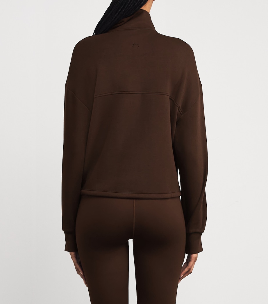 Jersey Half-Zip Sian Sweatshirt COFFEE BEAN Image 4