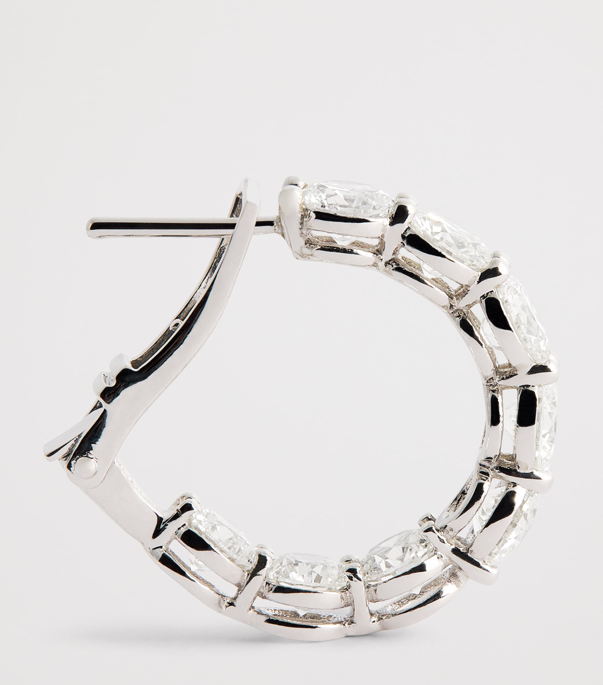 White Gold and Diamond Hoop Earrings (4.54ctw) WHITE GOLD Image 4