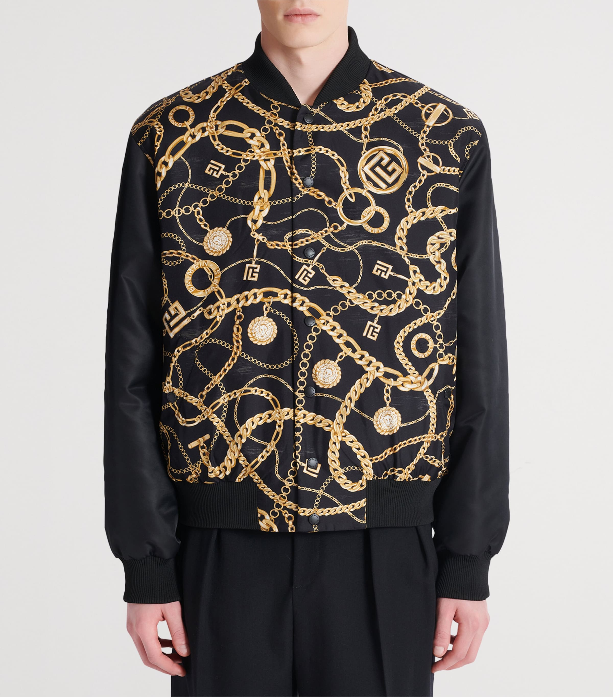 Silk Reversible Chain Bomber Jacket EAD NOIR/OR Image 5