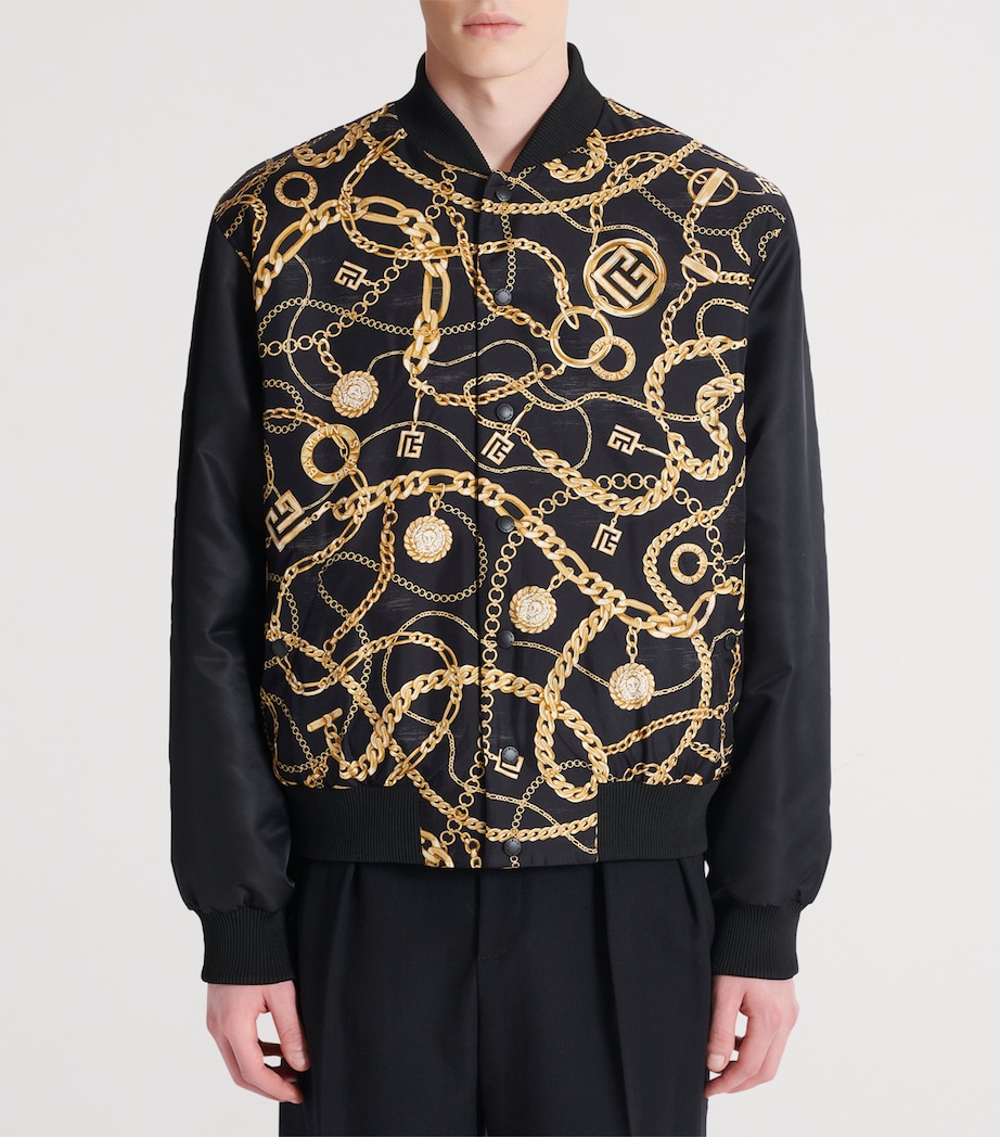 Silk Reversible Chain Bomber Jacket EAD NOIR/OR Image 5