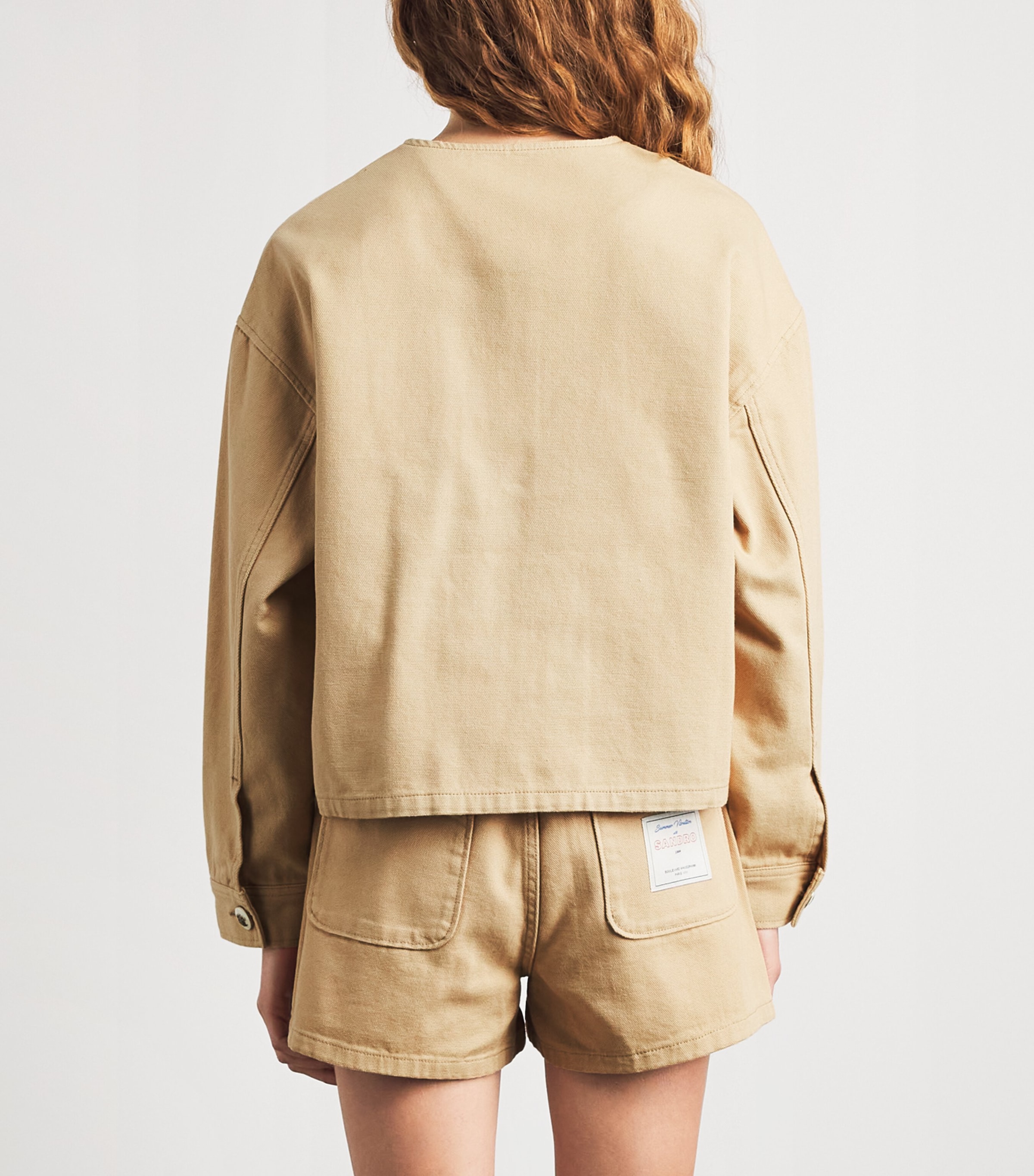 Sandro Paris Womens Twill Jacket Beige Image 5