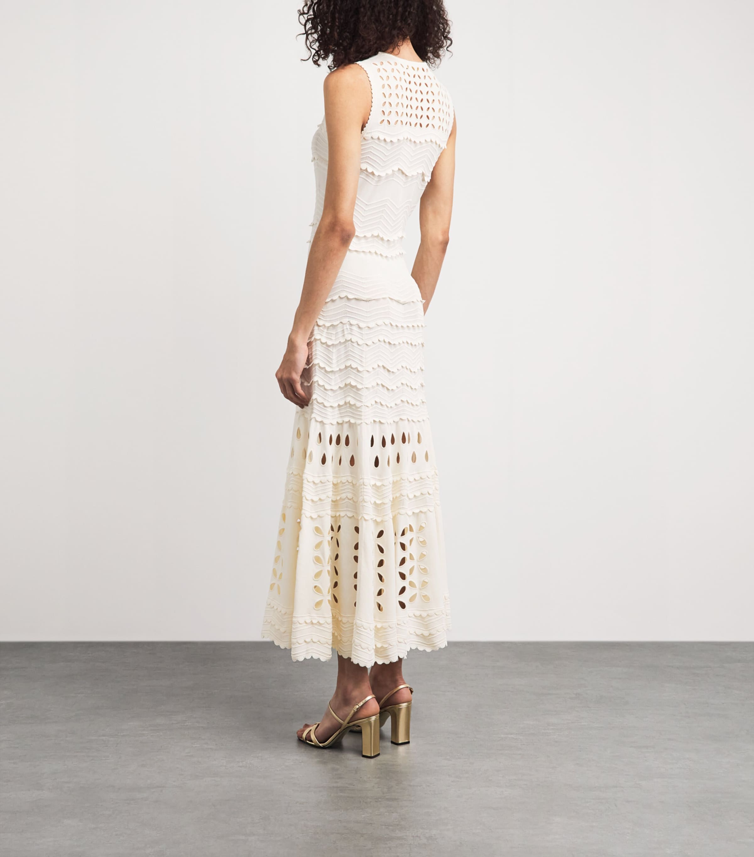 Ulla Johnson Womens Embroidered Lakshmi Maxi Dress Cowrie Image 4