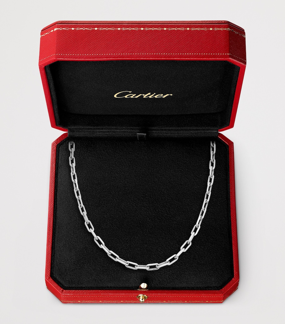 Medium Santos de Cartier Chain Necklace WHITE GOLD Image 5