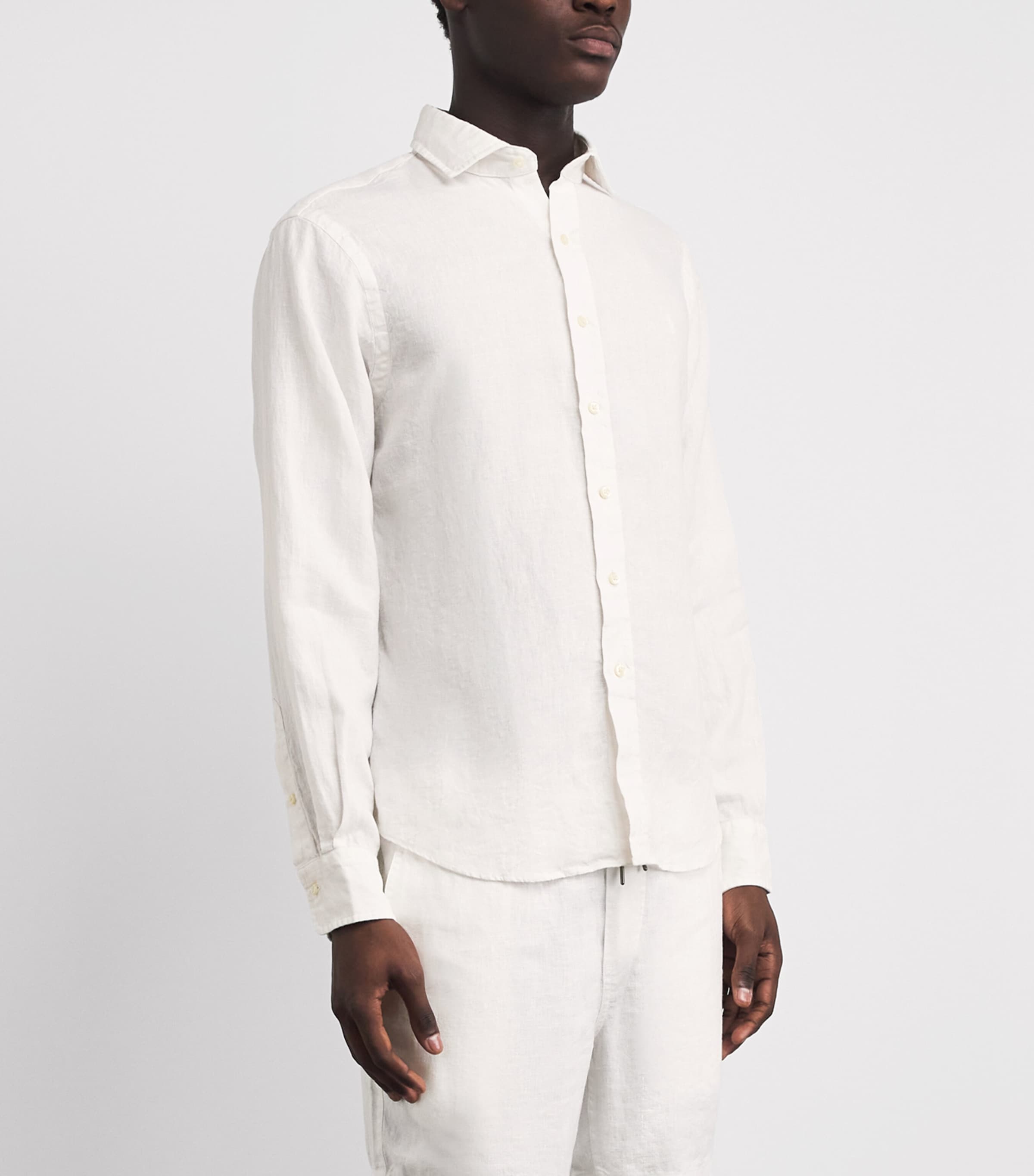 Polo Ralph Lauren Mens Linen Polo Pony Shirt Deckwash White Image 4