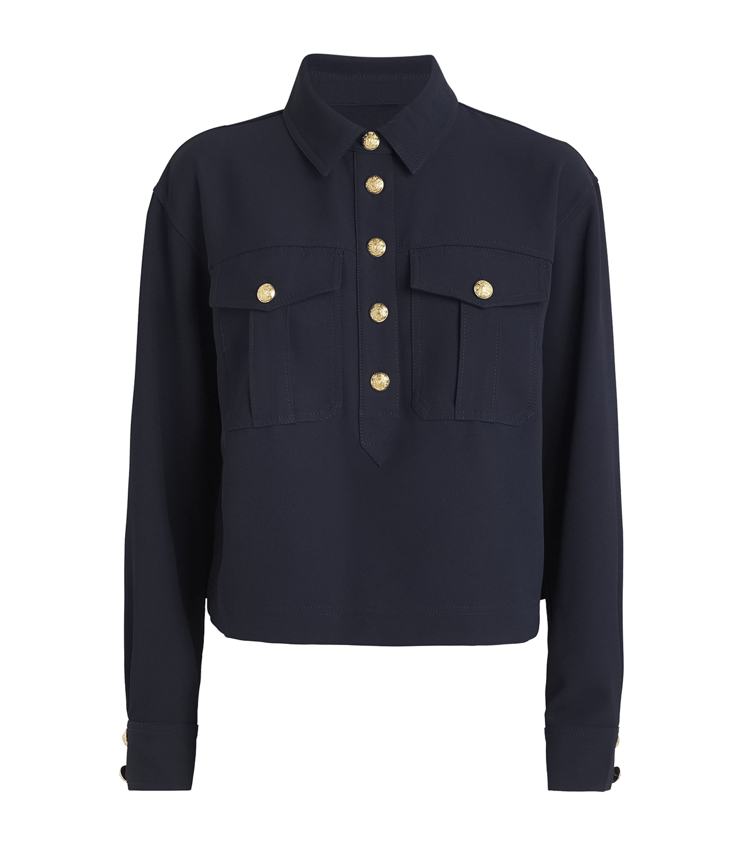 Button-Detail Colvin Shirt NAVY Image 1