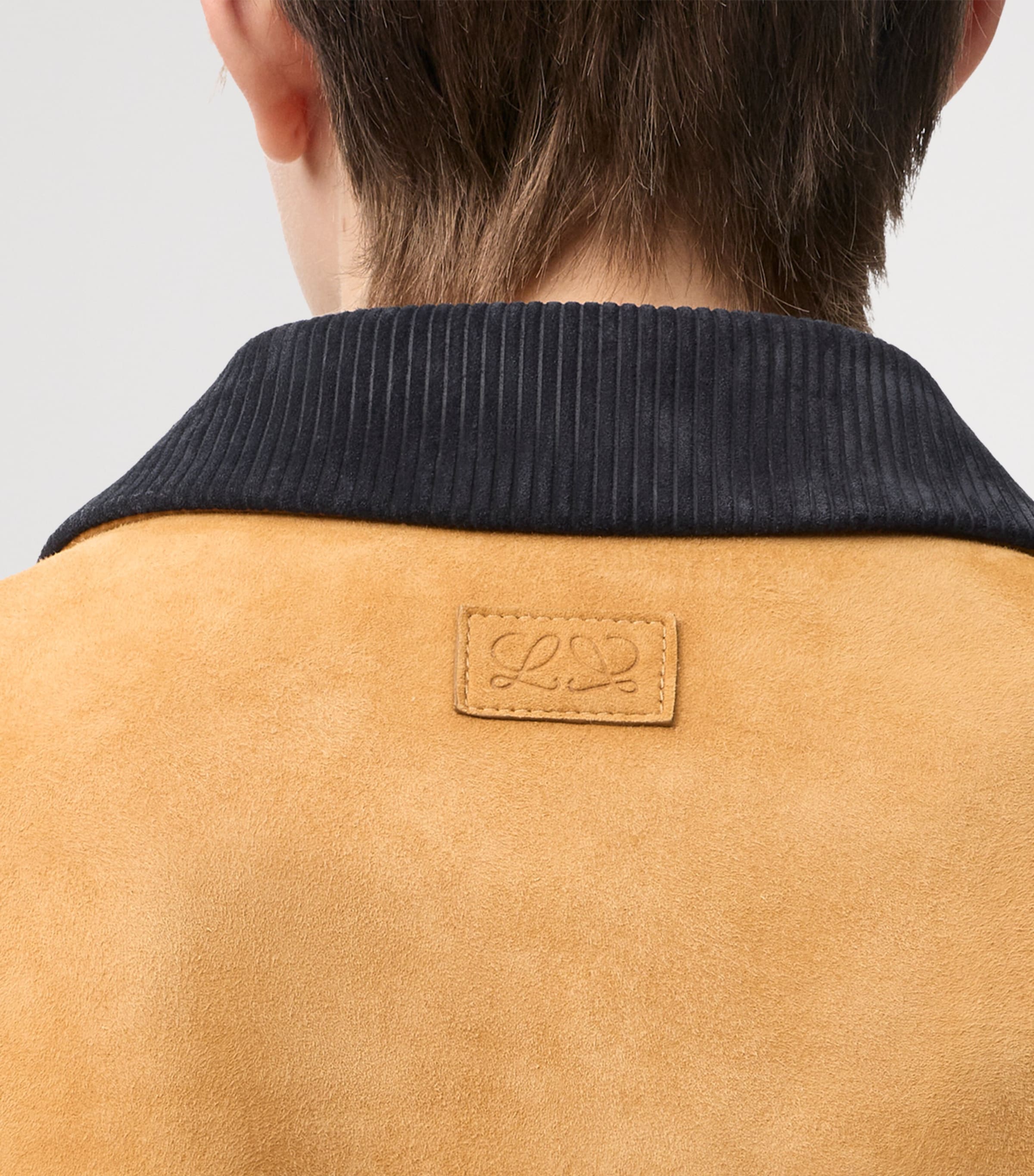 LOEWE Mens Suede Jacket Camel Image 5